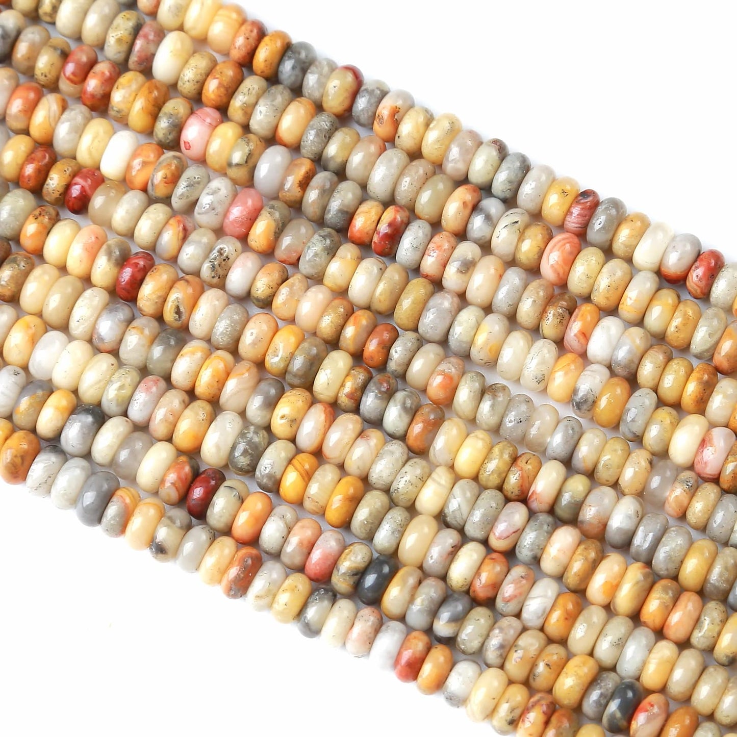 2x4MM 150PCS Crazy Lace Agate Tube Rondelle Abacus Disk Spacer Loose Beads for Jewelry Making