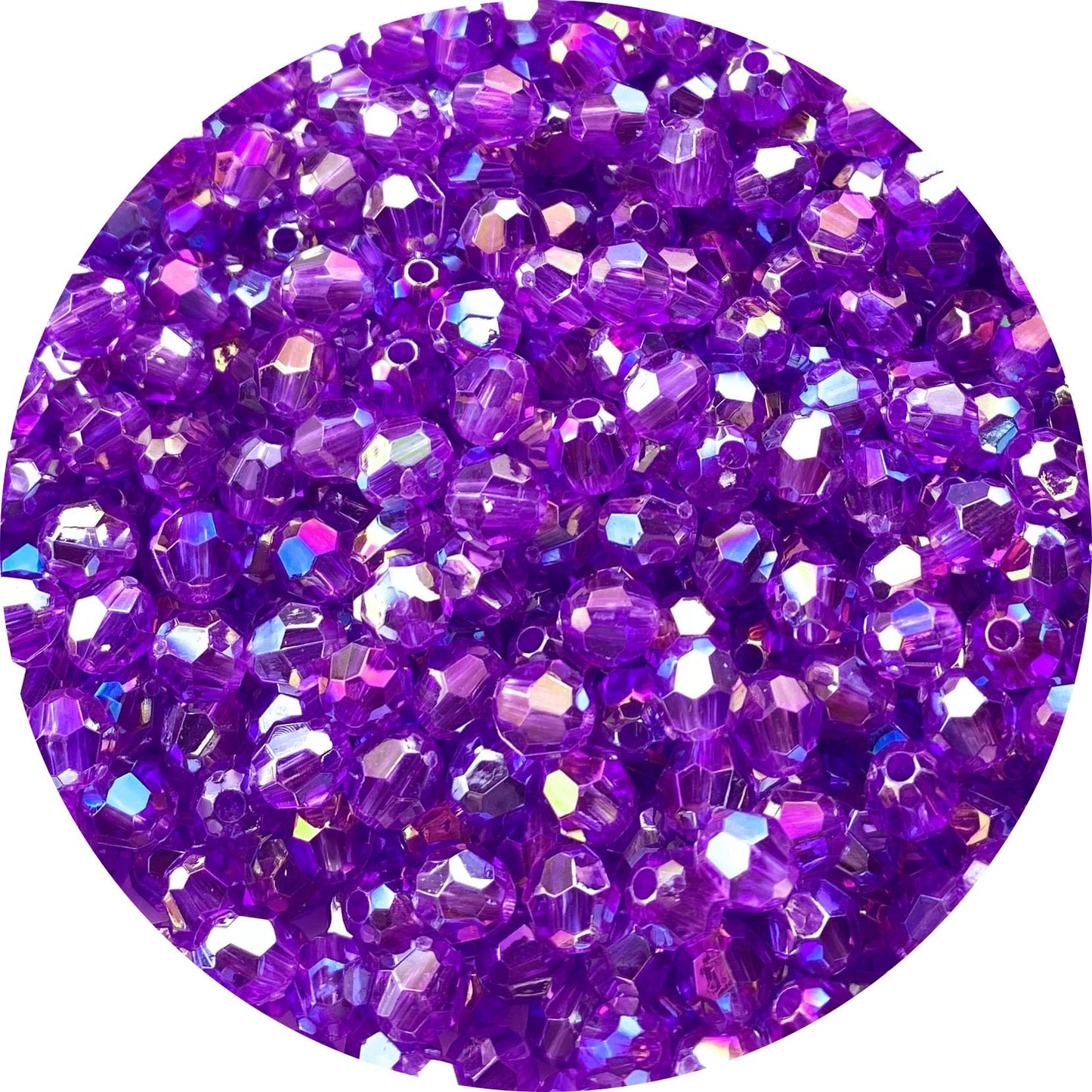 Tingoons 400 PCS 8mm Acrylic Faceted Spacer Beads AB Color Glossy Round Loose Beads for Jewelry Making Bracelet Necklace Earring Ornament Wind Chimes Key Chains(Deep Purple AB)