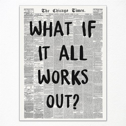 Fenbhjgy Vintage Black and White Newspaper Canvas Wall Art - Affirmation Quote Poster | 16x24in Unframed Retro Decor