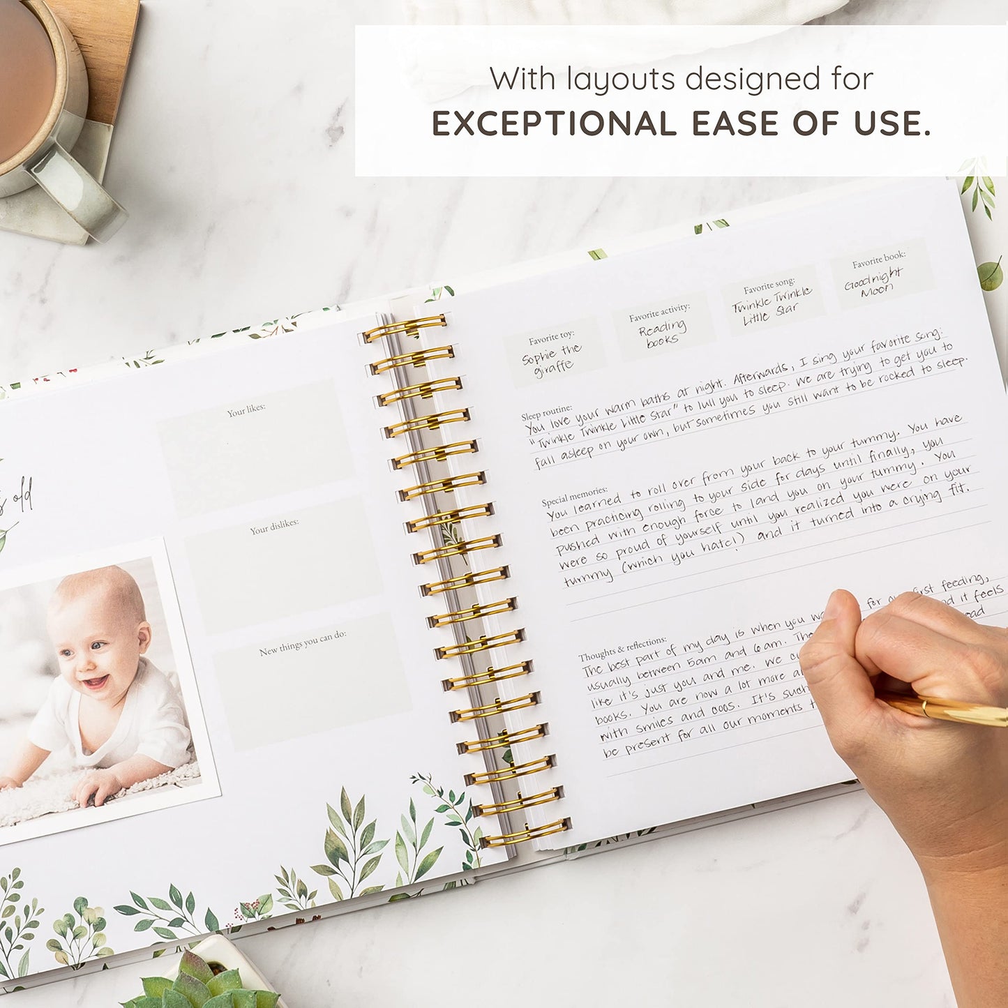 Keepsake Memory Book for Baby Boy or Girl Timeless First 5 Year Baby Book A Milestone Book to Record Every Event from Birth to Age 5 Gender Neutral Journal Scrapbook Photo Album