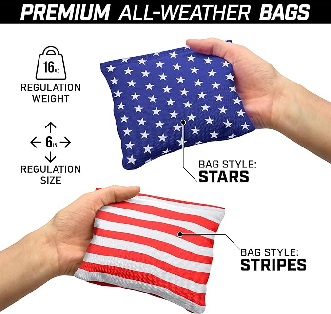 GoSports Regulation Size Wooden Cornhole Set with Natural Wood Finish - Includes Carrying Case