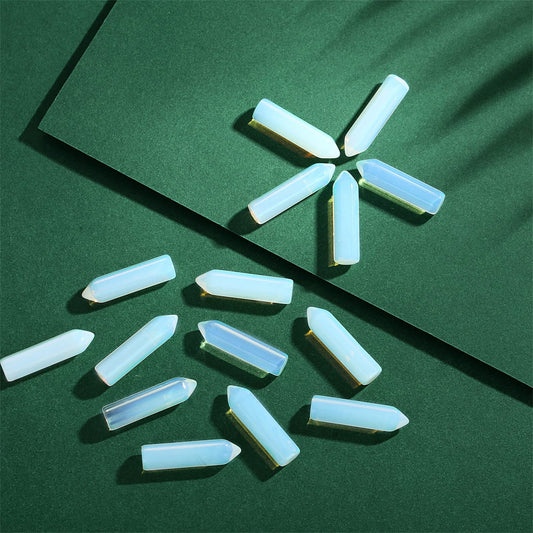 10PCS Opal Natural Healing Crystals Stones Sets Polished Tumbled Pocket Gemstones Bulk Hexagonal Points Reiki Energy Balancing Chakra Meditation Therapy Desk Decor Gift