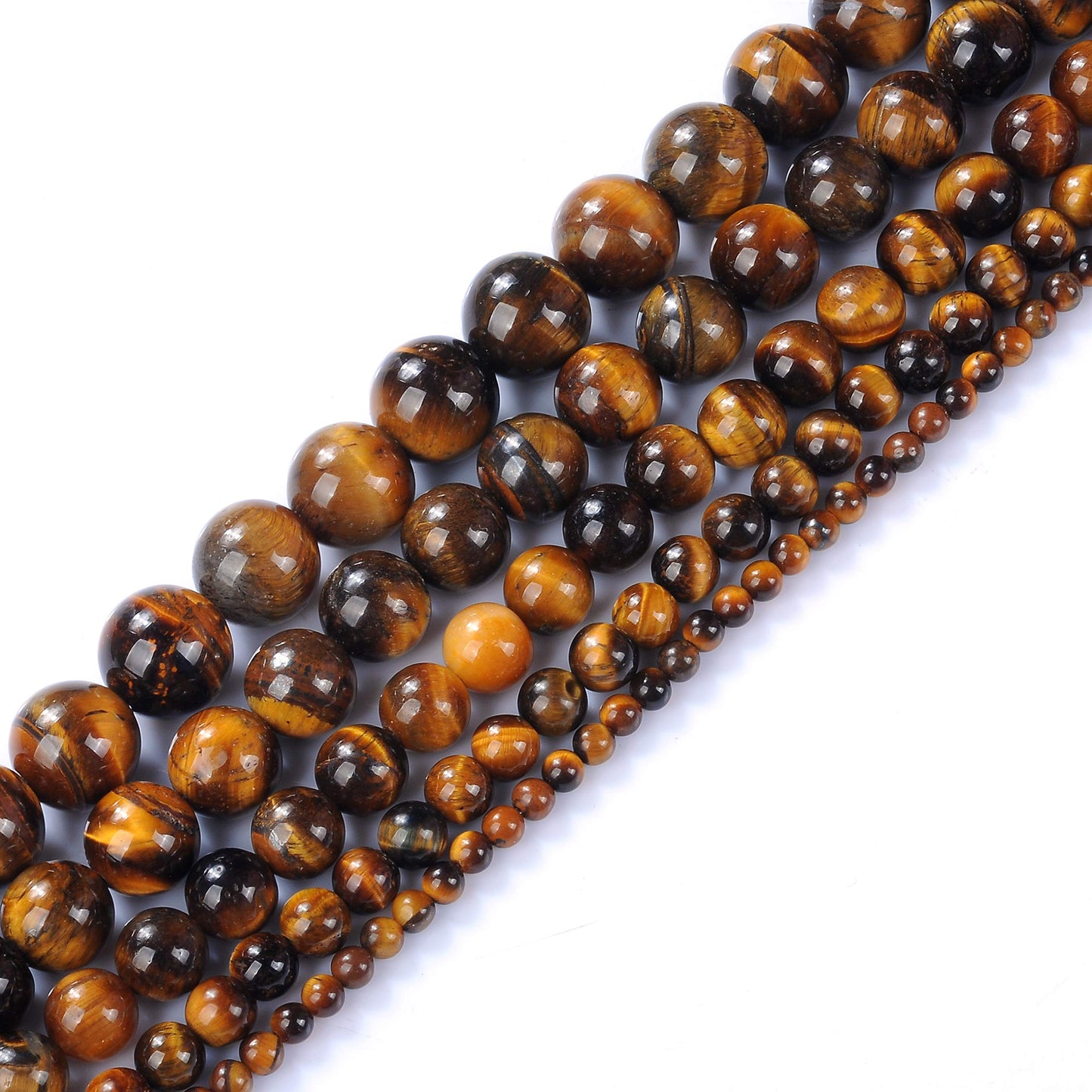 Natural Stone Beads 18mm Yellow Tiger Eye Gemstone Round Loose Beads Crystal Energy Stone Healing Power for Jewelry Making DIY,1 Strand 15"