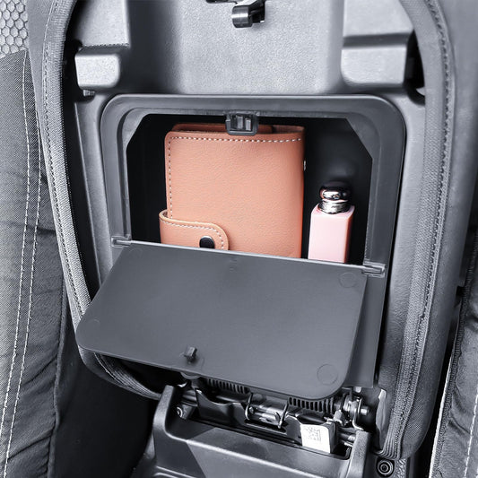 TACORBO Center Console Hidden Storage Organizer Compatible with Jeep Gladiator JT 2020-2024 and Jeep Wrangler JL/JLU 2018-2025, Wrangler 4XE One-Touch Armrest Hidden Secret Compartment Box