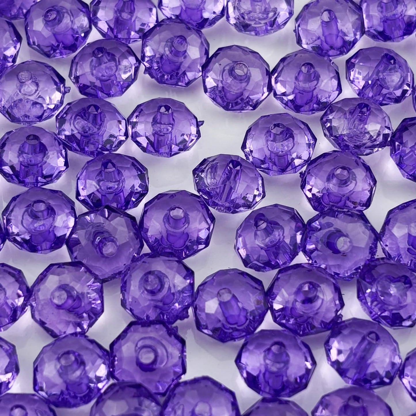 YHYPOCI 100pcs 12mm Acrylic Crystal Beads, Faceted Rondelle Acrylic Spacer Beads for Wind Chimes Bracelet Necklace Earring Keychain Jewelry Making DIY Crafts(Bluish Violet)