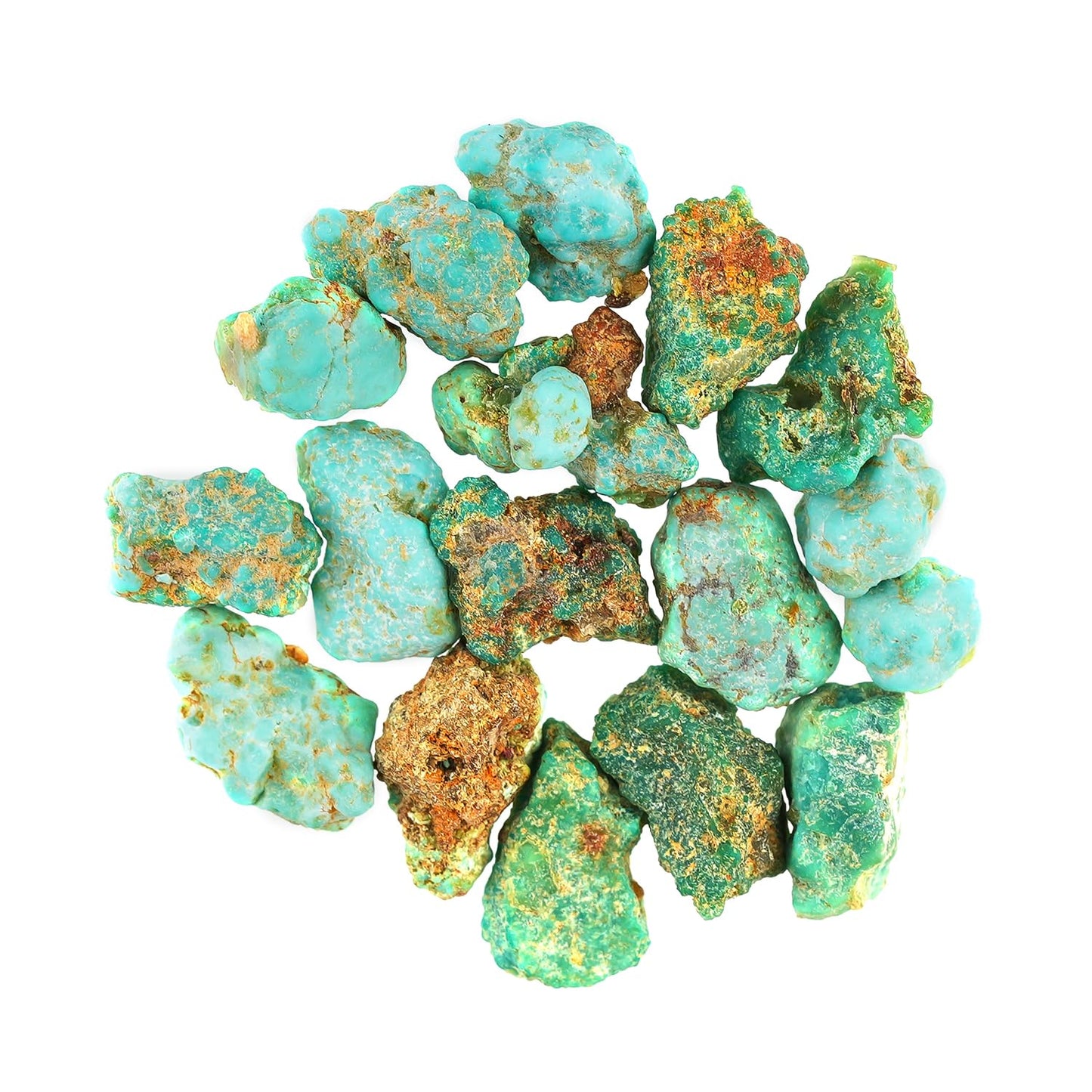 ColouredRocks 50 carats. Tibetan Turquoise Crystals, Raw Stones, Rough Gemstones, Jewelry Making Supply, Cabbing, Polishing, Cutting, DIY, Crafts (14-15pcs) (7-10mm)