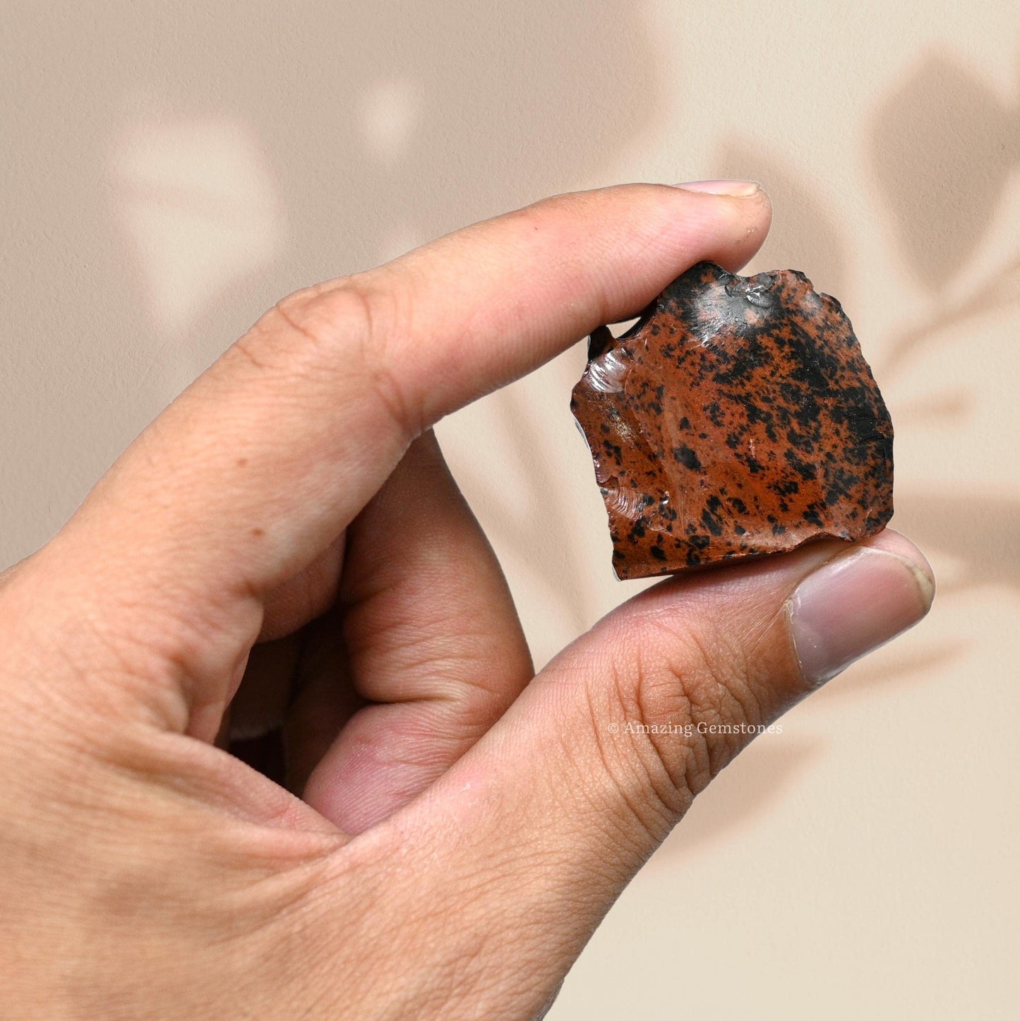 Amazing Gemstone 2 Pieces Mahogany Obsidian Raw Crystals and Healing Stones, Natural Rocks for Tumbling and DIY Raw Stones and Crystals
