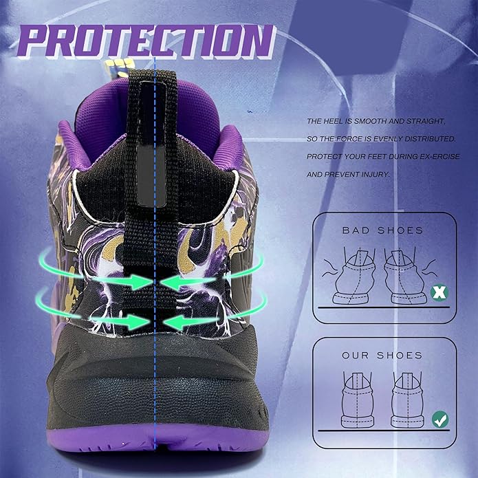 Men's Basketball Shoes Breathable Anti Slip Fashionable Graffiti Training Shoes Outdoor Shoes