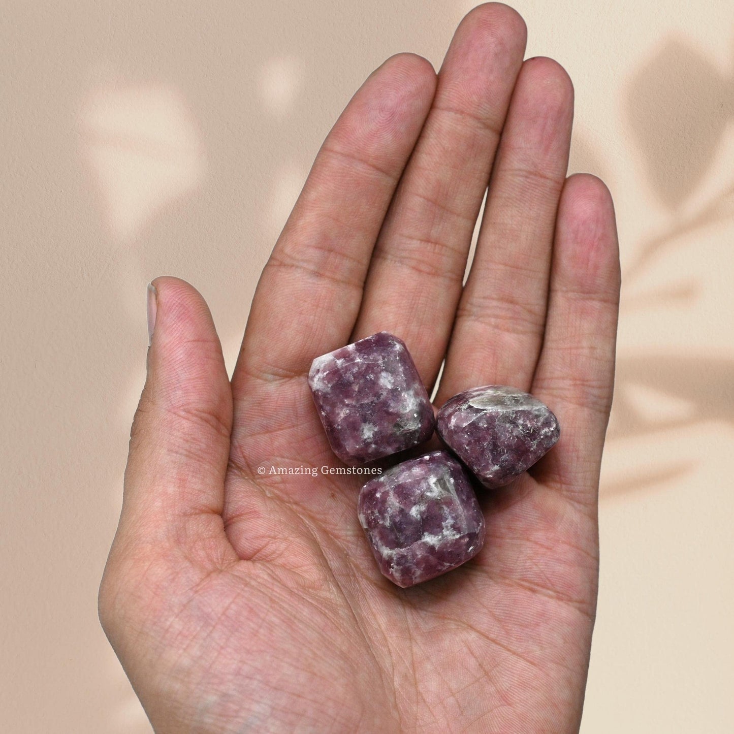 Amazing Gemstone Lepidolite Crystals&Healing Stones - 1oz Lepidolite Stone Gem Stones, Healing Stones for Energy Balance, Stress Relief - Premium Polished Gems Rocks for Meditation&Wellness