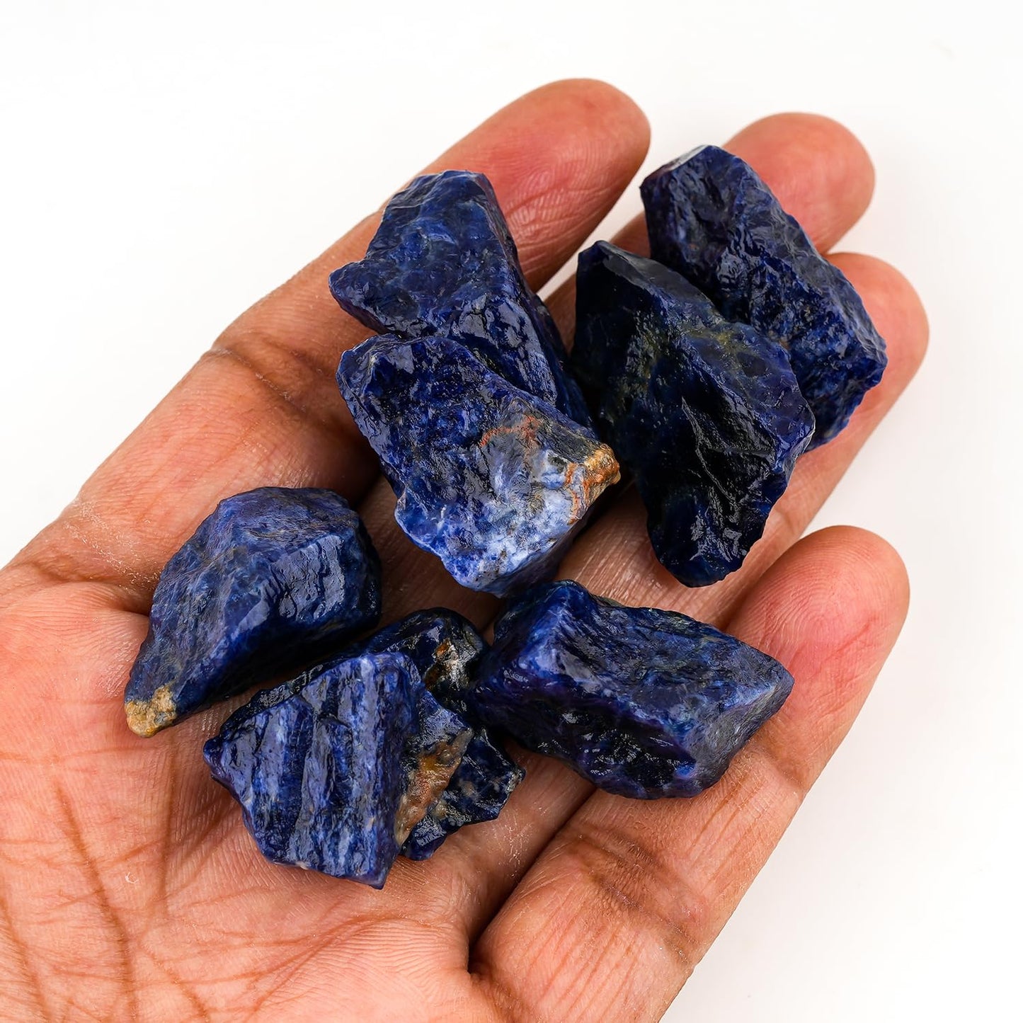 ColouredRocks 175+carats Sodalite Crystals, Raw Stones, Rough Gemstones, Jewelry Making Supply, Cabbing, Polishing, Cutting, DIY, Crafts (10pcs) (20-30mm)