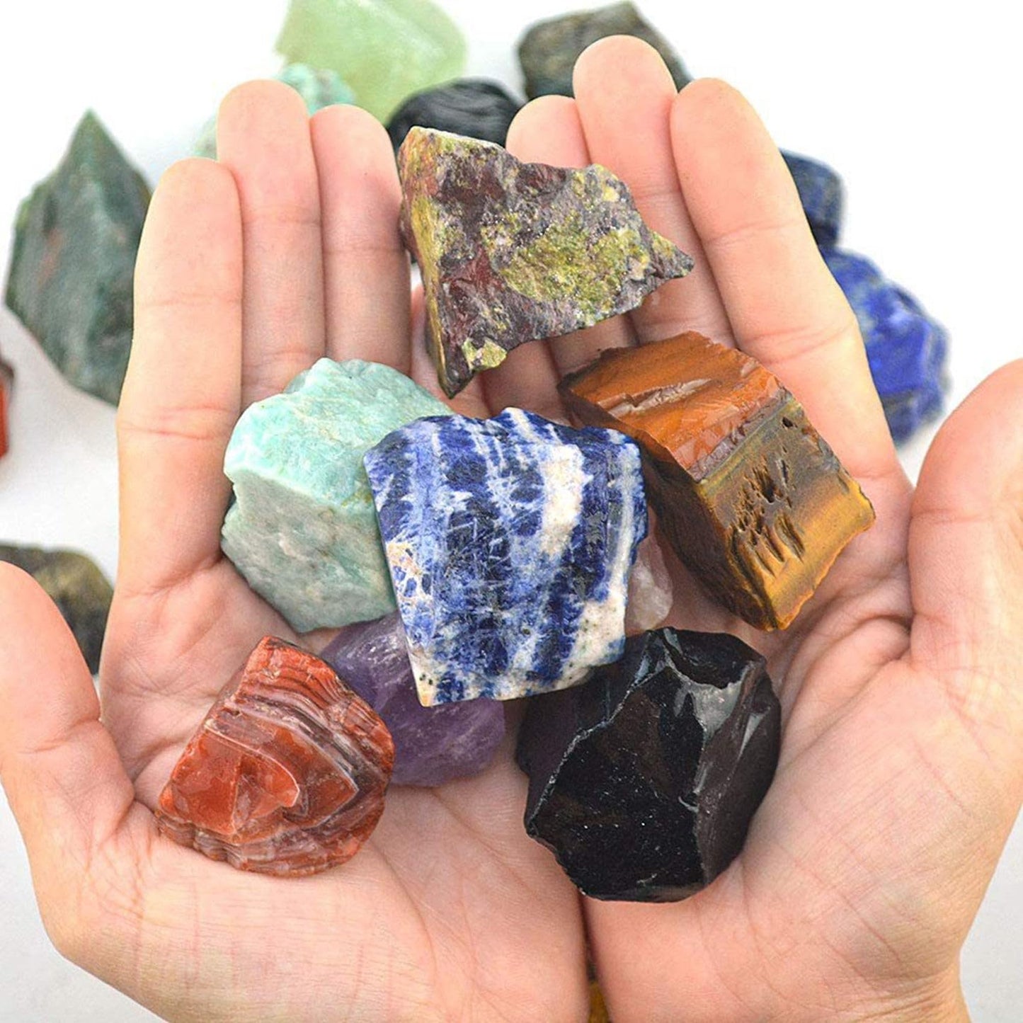 Apatite Raw Crystals Healing Crystals Natural Rough Stones 1.2-2" for Tumbling, Fountain Rocks, Yoga, Meditation, Polishin, Gift 4