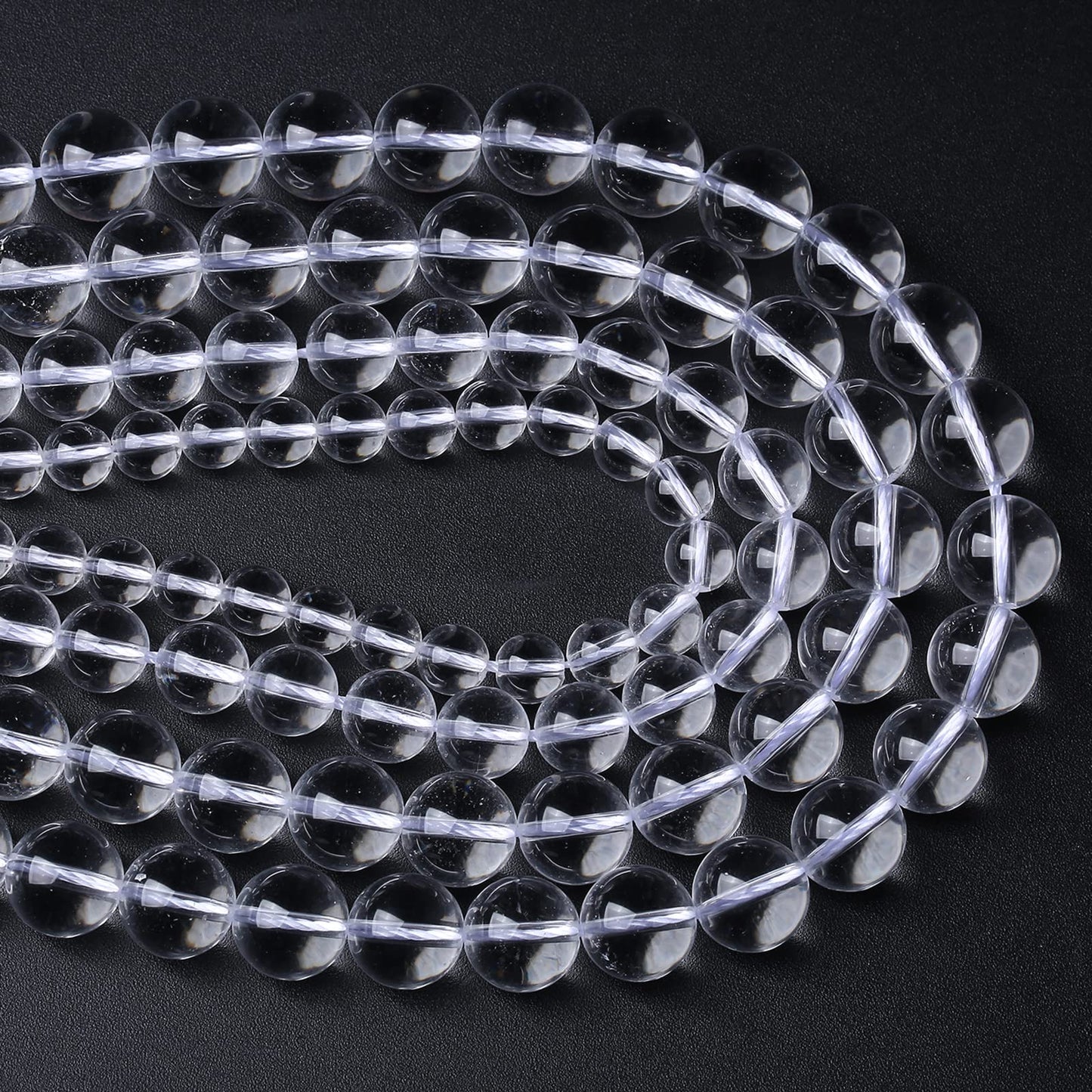 4MM 86PCS Natural Clear White Crystal Quartz Gemstone 3A Grade Round Loose Beads for Jewelry Making DIY Bracelet 1 Strand 15''