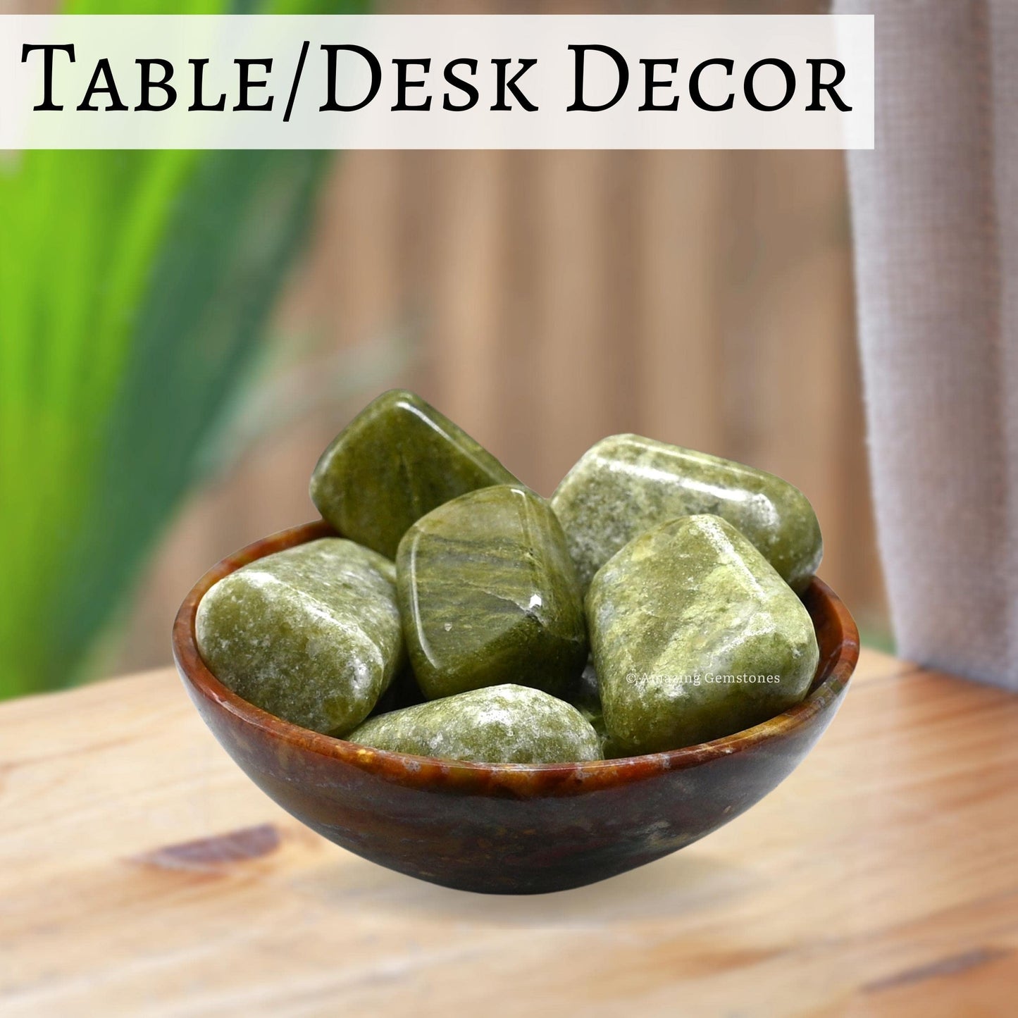Amazing Gemstone Vesuvianite Crystals and Healing Stones Tumbled - 1 Oz Vesuvianite Stone Gem Stones, Natural Healing Stones for Energy Balance, Stress Relief - Polished Gems Rocks