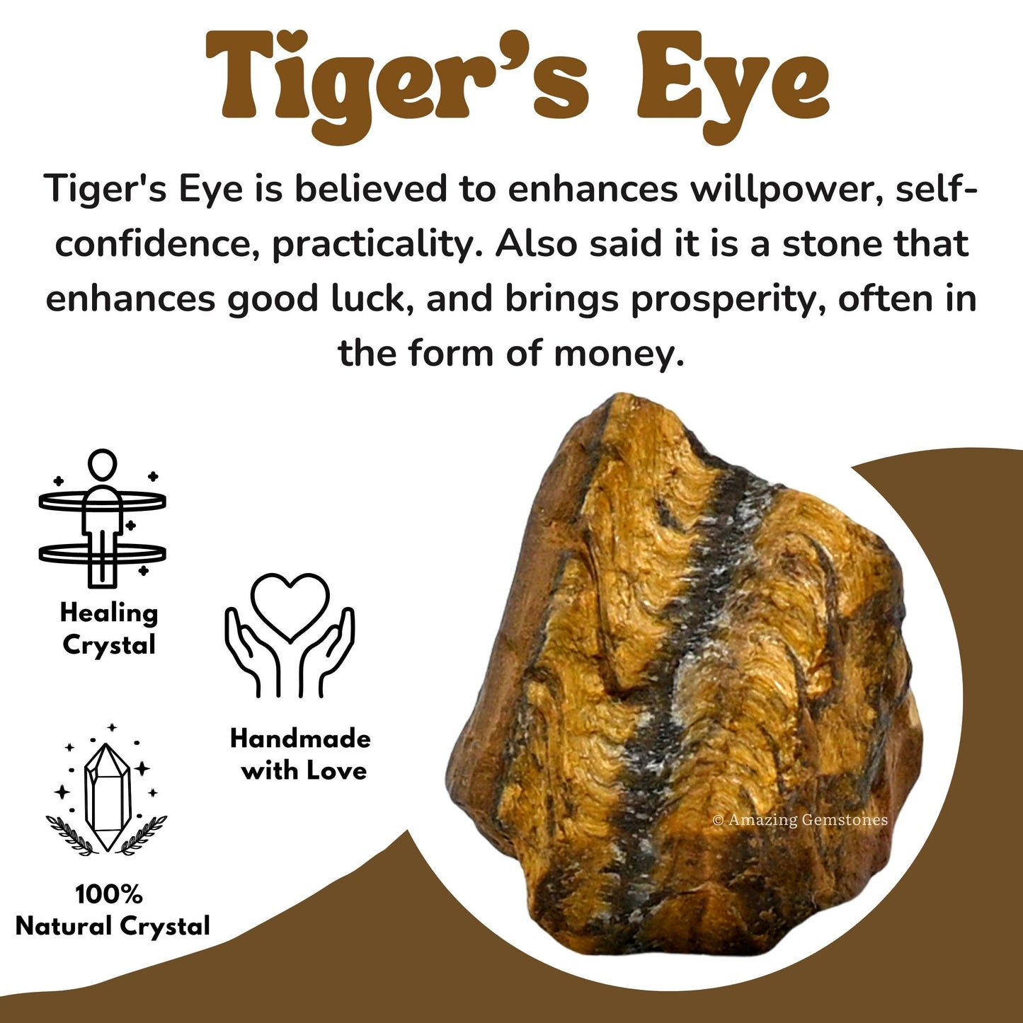 Amazing Gemstone Tigers Eye Raw Crystals and Healing Stones, Natural Rocks for Tumbling and DIY Raw Stones and Crystals (1 lb)