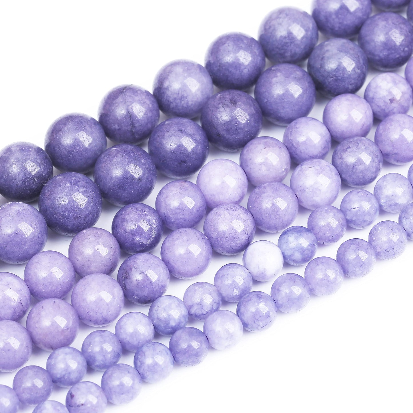 Lavender Purple Chalcedony Natural Stone Beads Gems Round Loose Beads Jewelry Making DIY Bracelet Necklace Accessory 1 Strand 32PCS 12MM 15"