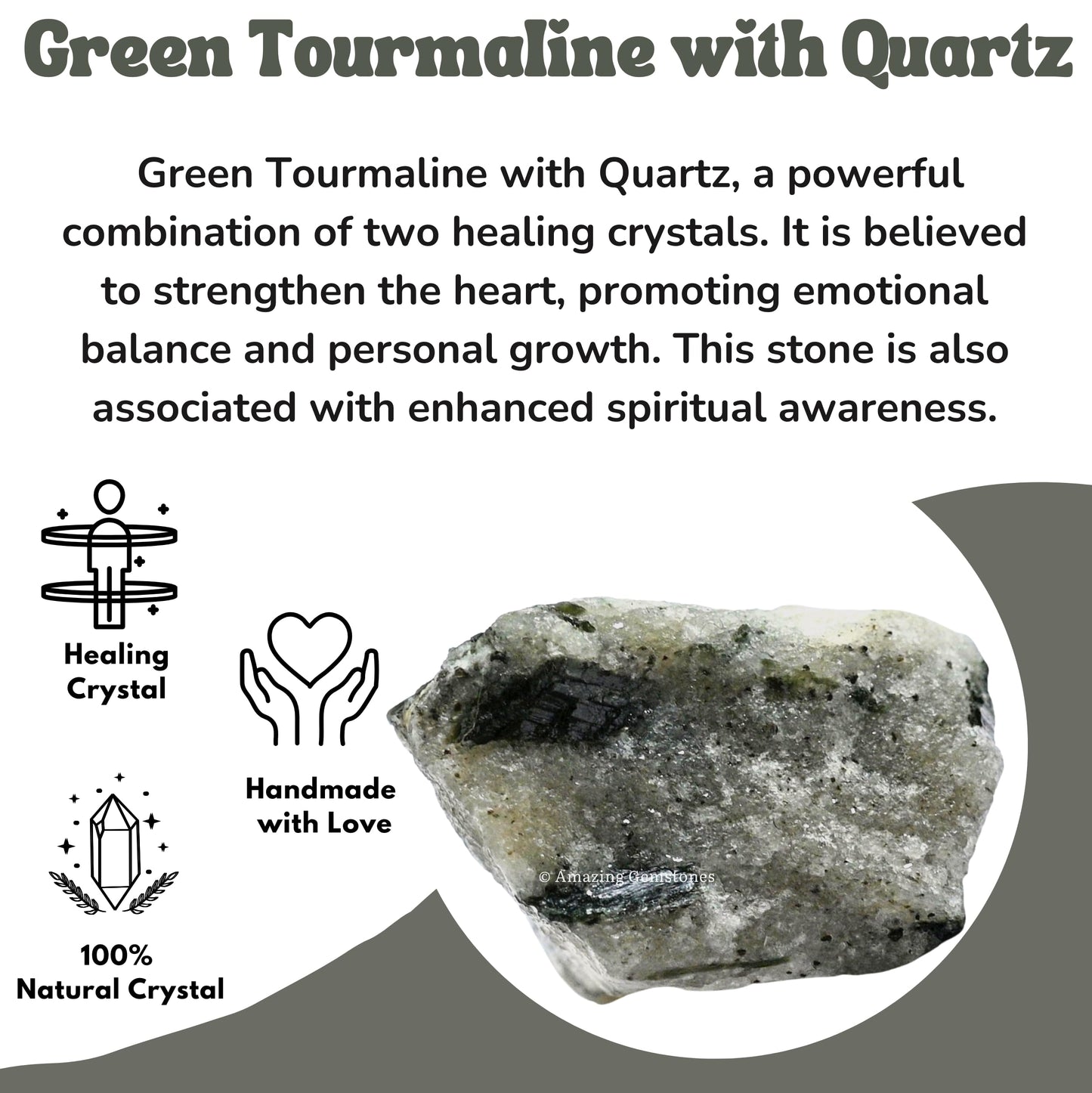 Green Tourmaline in Quartz Raw Crystals and Healing Stones, Natural Rocks for Tumbling and DIY Raw Stones and Crystals (1 lb)