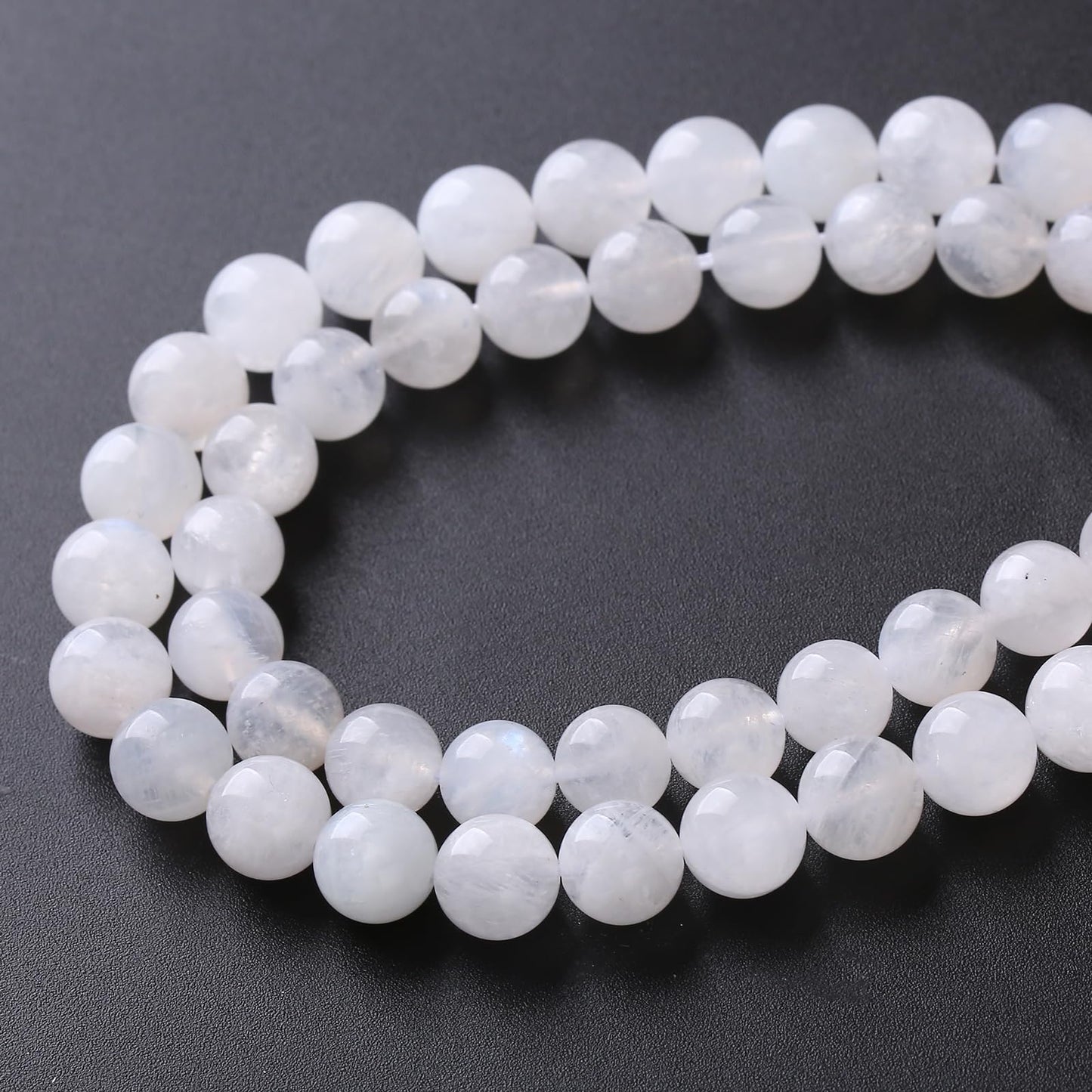 160PCS 4MM Natural Stone White Moonstone Gemstone Semi Precious Beads for Jewelry Making DIY Bracelet