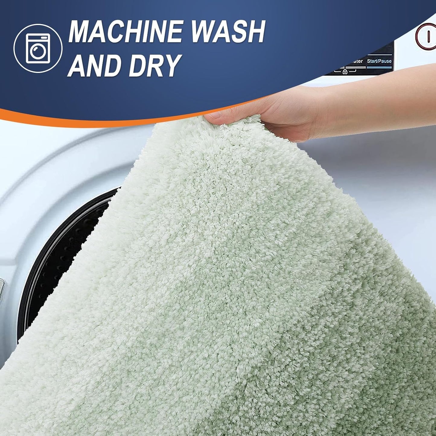 OLANLY Bathroom Rugs - Extra Soft Microfiber Mat, Quick Dry & Machine Washable - 36x24, Sage Green