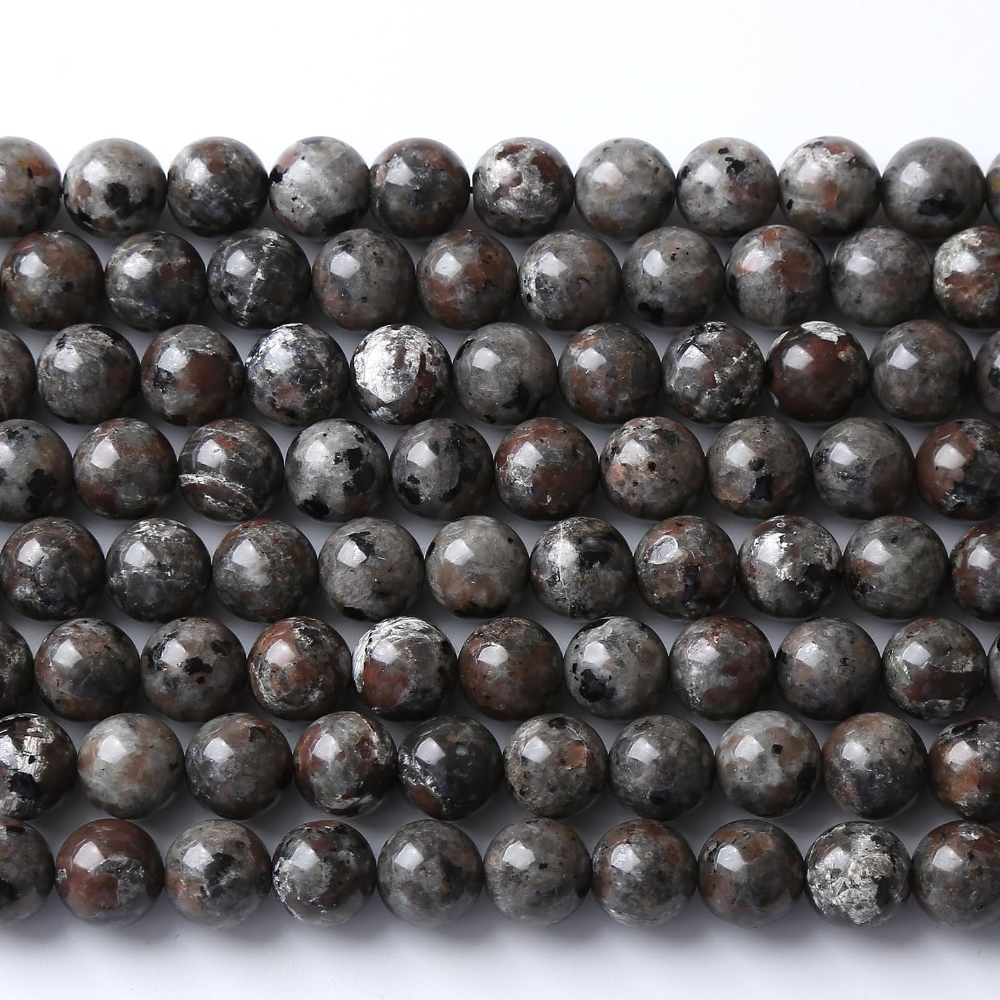 85PCS 8MM Flame Yooperlite Stone Beads Loose Beads for Jewelry Making DIY Bracelets Show Flame Color Under The Irradiation of UV Lamps 2 Strands