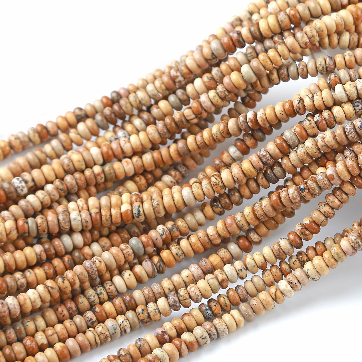 2x4MM 150PCS Picture Jasper Tube Rondelle Abacus Disk Spacer Loose Beads for Jewelry Making
