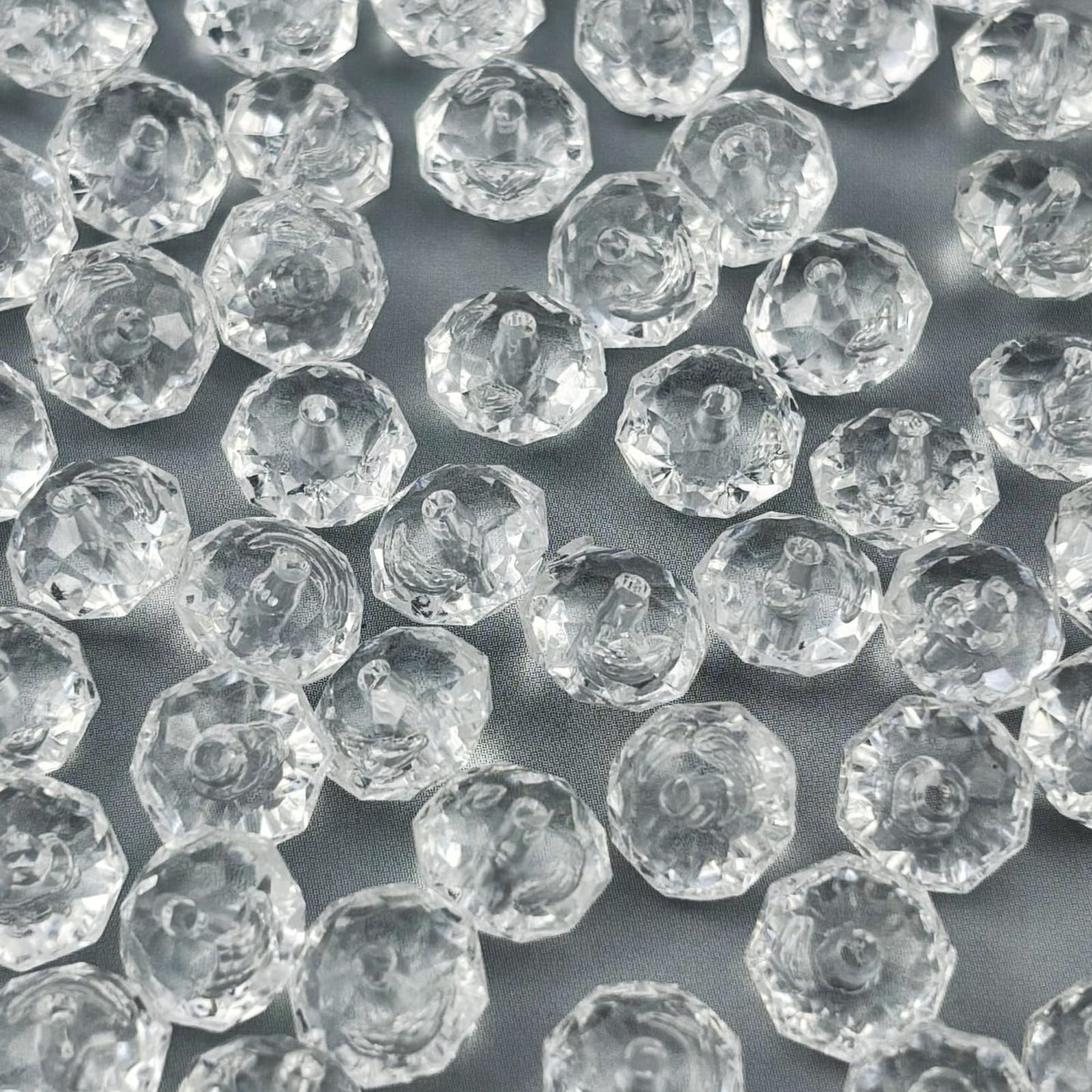 YHYPOCI 400pcs 8mm Acrylic Crystal Beads, Faceted Rondelle Acrylic Spacer Beads for Wind Chimes Bracelet Necklace Earring Keychain Jewelry Making DIY Crafts(White)