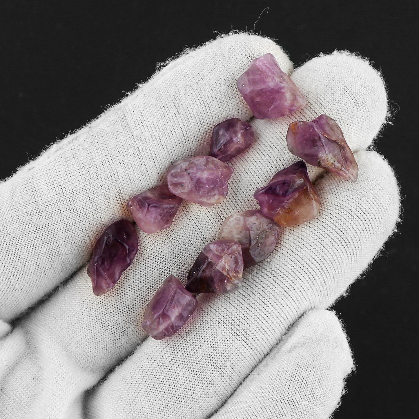 CRYSTALIS 100cts Natural Trapiche-Amethyst Polished Raw Crystals, Loose Gemstone Wholesale Bulk Rough Jewelry Making Supply, Chakra And Healing Raw Stones, Wire Wrapping, DIY, Tumbling, Gem Collection