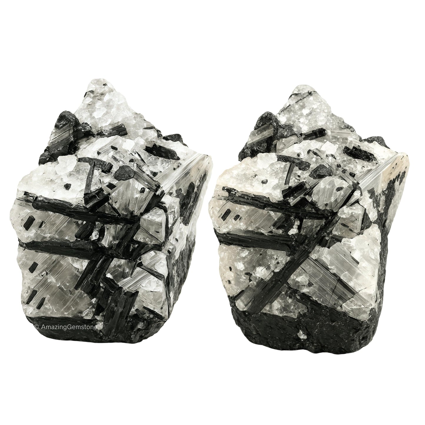 Amazing Gemstone Black Rutilated Quartz Raw Crystals and Healing Stones, Natural Rocks for Tumbling - DIY Raw Stones and Crystals, 2 Pieces