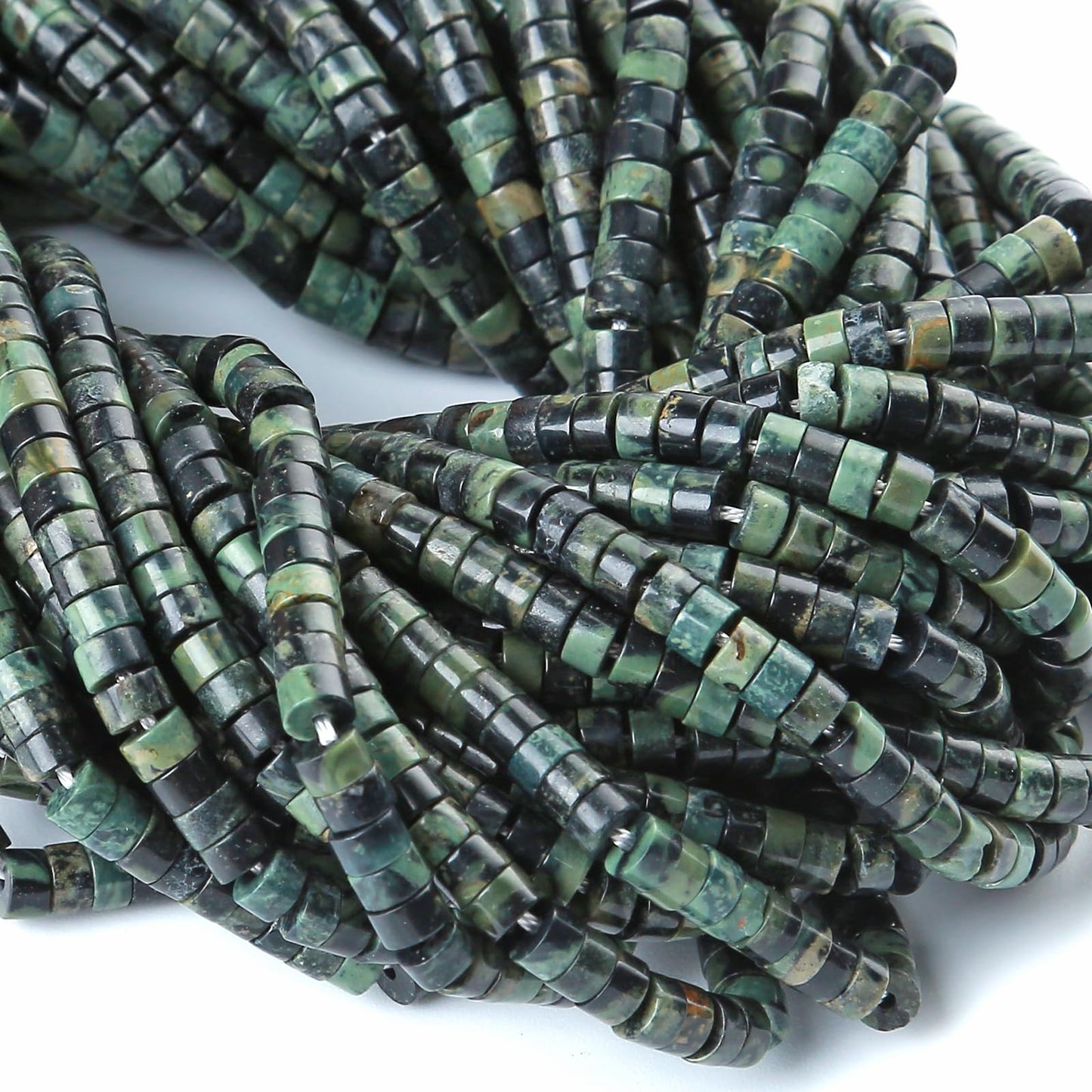 2x4MM 150PCS Kambaba Jasper Tube Cylinder Rondelle Abacus Disk Spacer Loose Beads for Jewelry Making