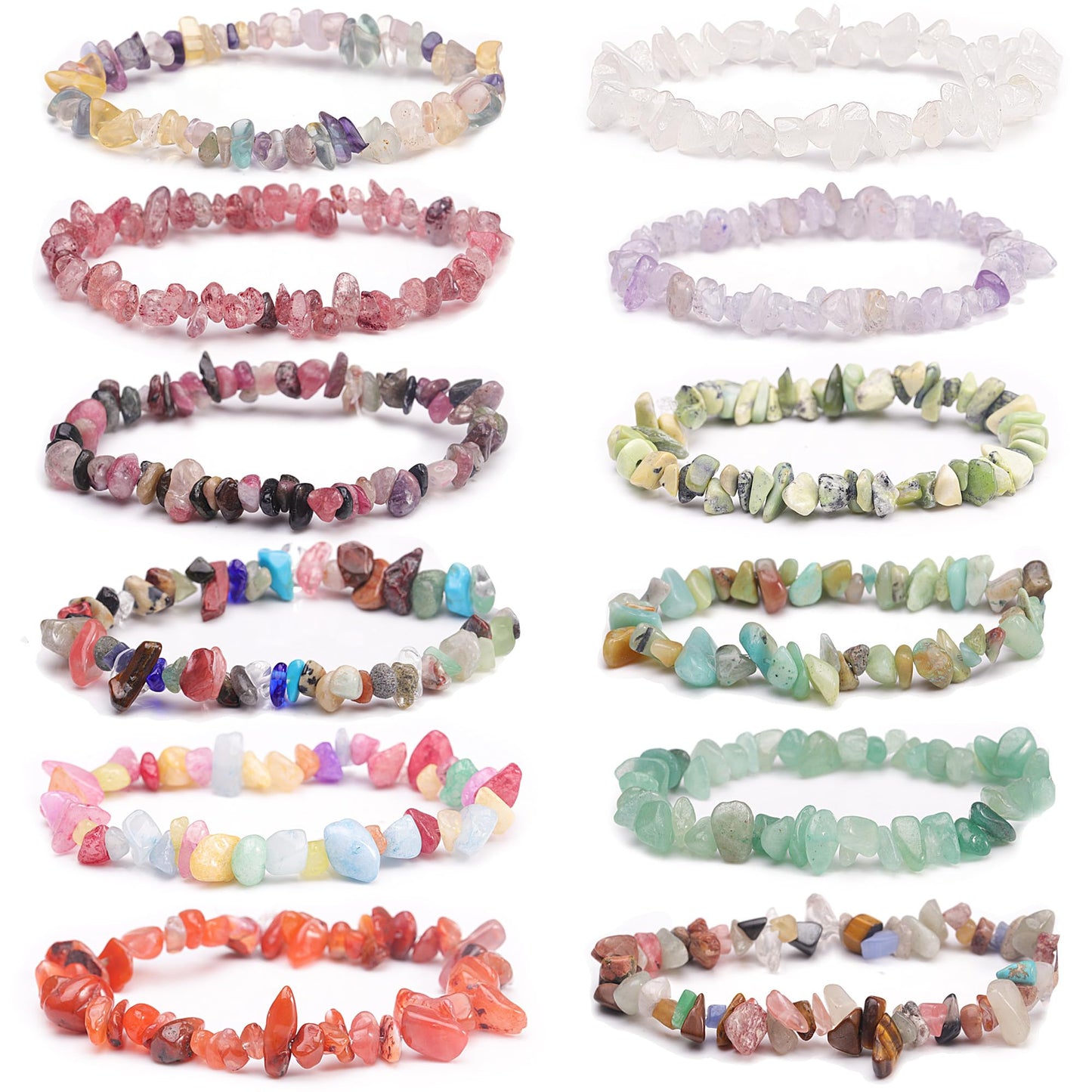 Youngbling Natural Chip Stone Beads 450 Pcs 5-8mm Healing Crystal Irregular Gemstone Beads Drilled Lose Rocks White Jade Bulk for Bracelet Jewelry Making