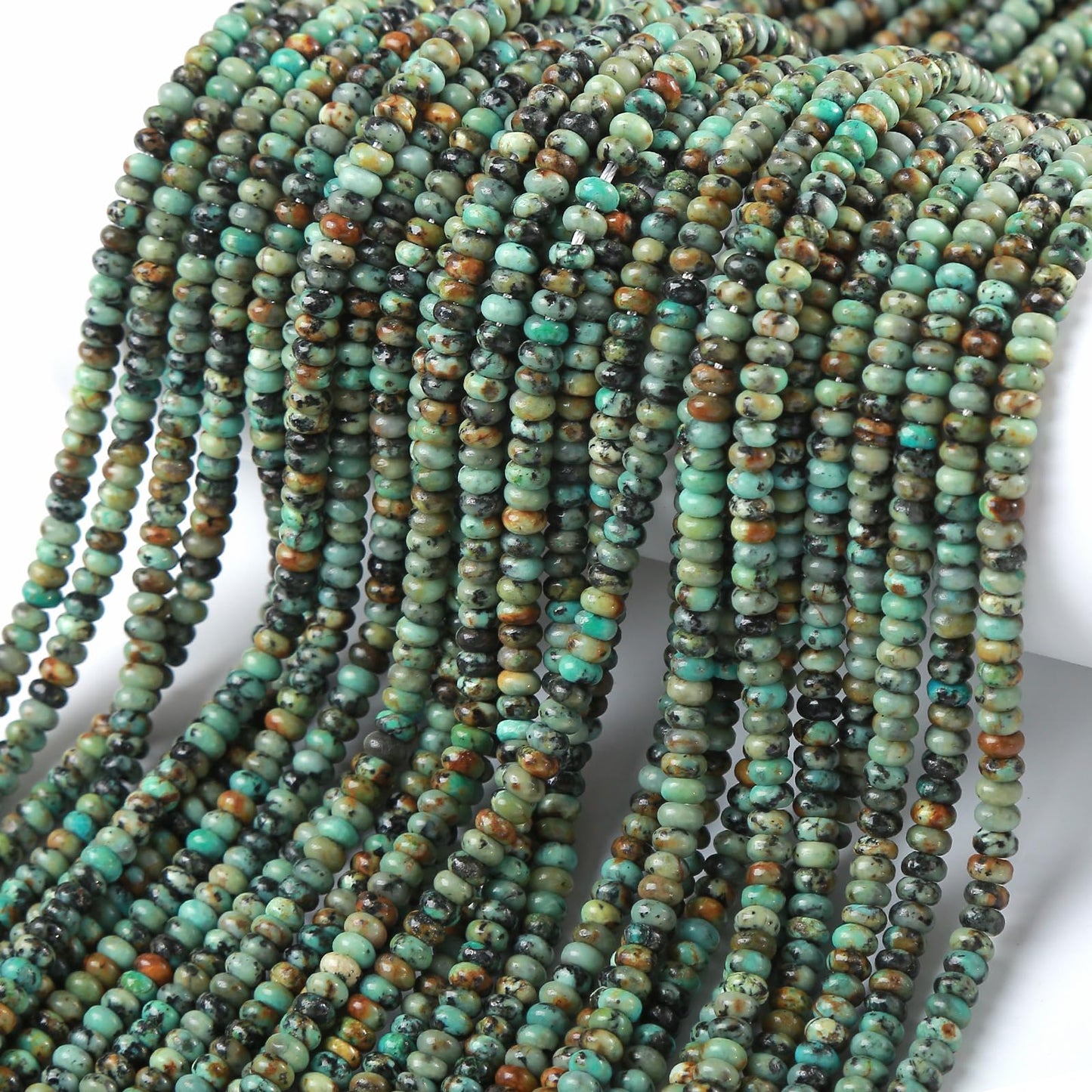 2x4MM 150PCS African Turquoise Disk Tube Rondelle Abacus Natural Stone Spacer Loose Beads for Jewelry Making Bracelet DIY Accessories