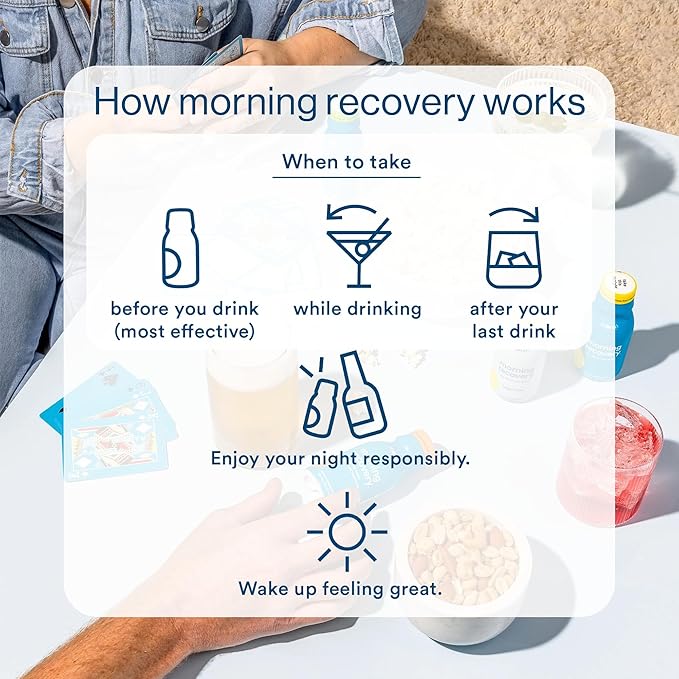 Morning Recovery, Electrolyte with Energy, Milk Thistle Drink Proprietary Formulation to Hydrate While Drinking, Highly Soluble Liquid DHM, Non GMO, Vegan, Gluten-Free, Berry, Pack of 12