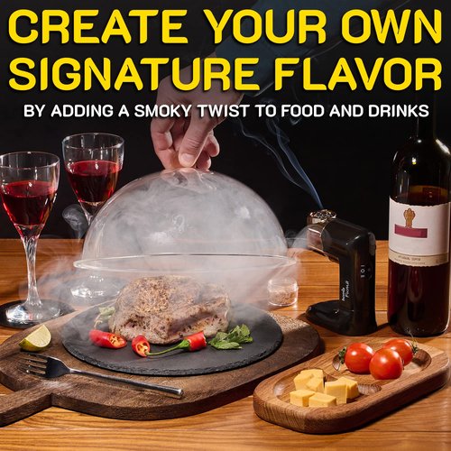 Cocktail Smoker Kit - Whiskey Smoker Kit - Smoke Infuser - Premium Kit, 14 PCS with Accessories and Wood Chips - Indoor Smoker - Gift for Men