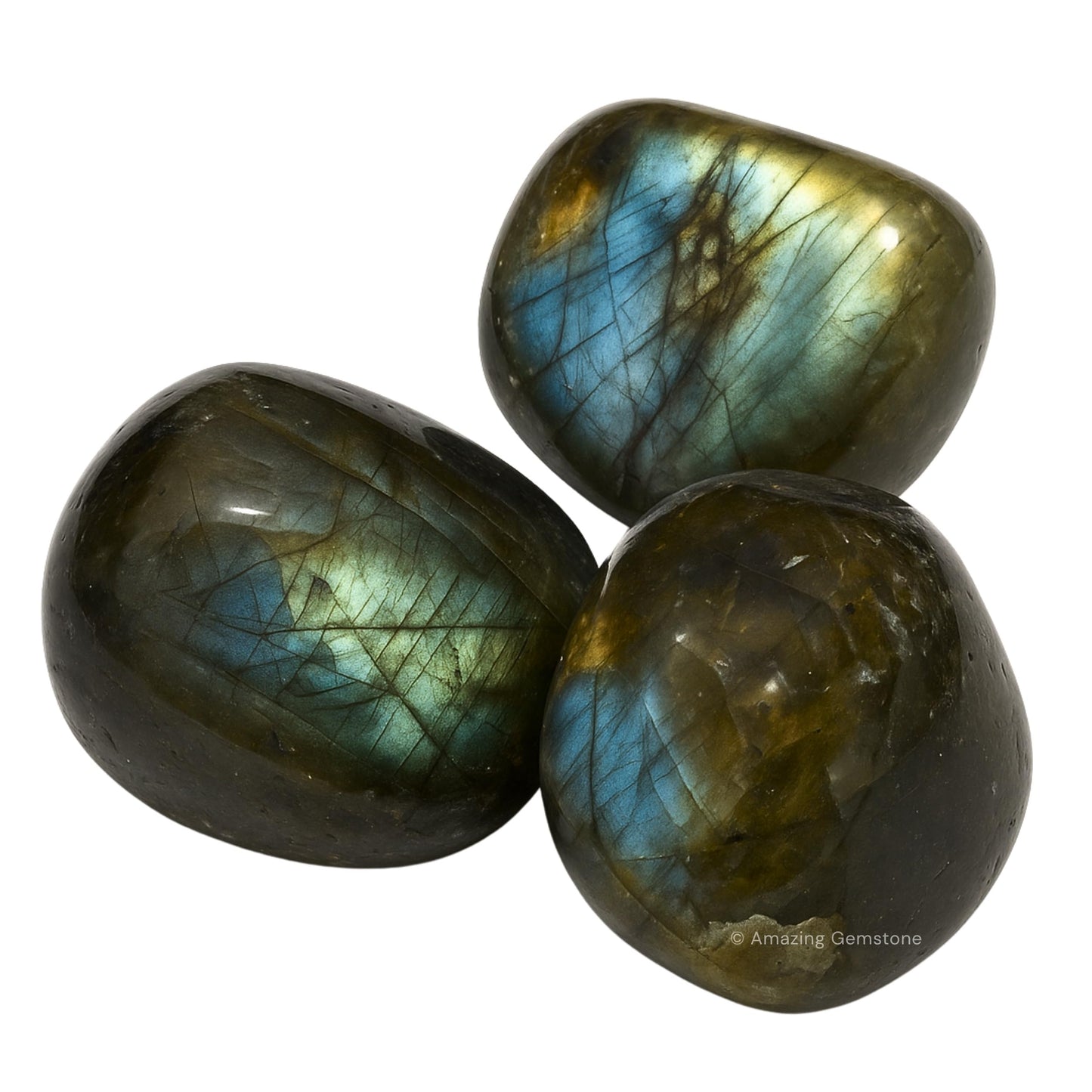 Amazing Gemstone Labradorite Crystals and Healing Stones Tumbled - 1 oz Labradorite Stone Gem Stones, Natural Healing Stones for Energy Balance, Stress Relief - Premium Polished Gems Rocks