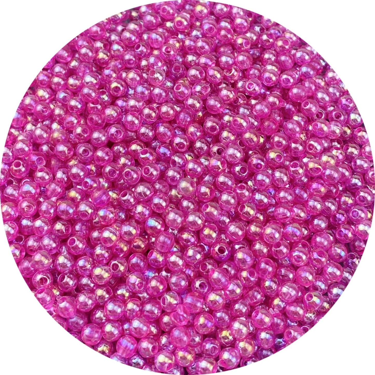 1500 Pcs 4mm Acrylic Round Beads AB Colors Round Spacer Beads for Earring Bracelet Necklace Key Chains Jewelry DIY Craft Making (Rose Red AB)