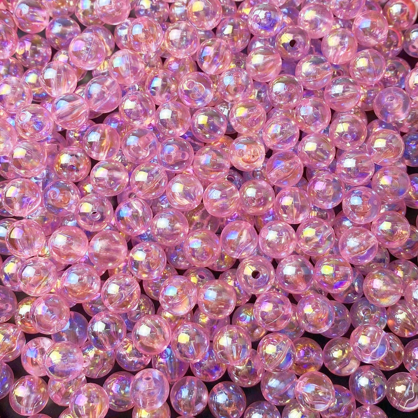 300 Pcs 8mm Acrylic Round Beads AB Colors Round Spacer Beads for Earring Bracelet Necklace Key Chains Jewelry DIY Craft Making(Pink AB)