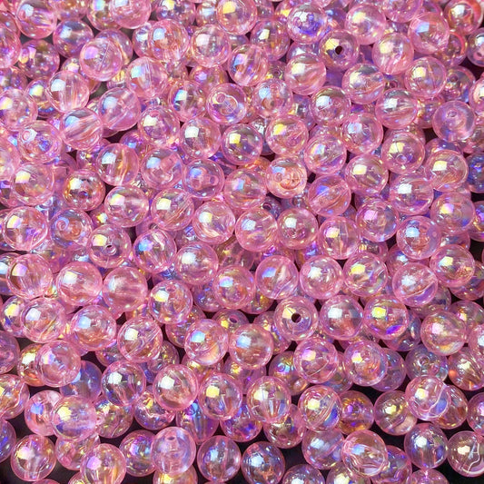 300 Pcs 8mm Acrylic Round Beads AB Colors Round Spacer Beads for Earring Bracelet Necklace Key Chains Jewelry DIY Craft Making(Pink AB)