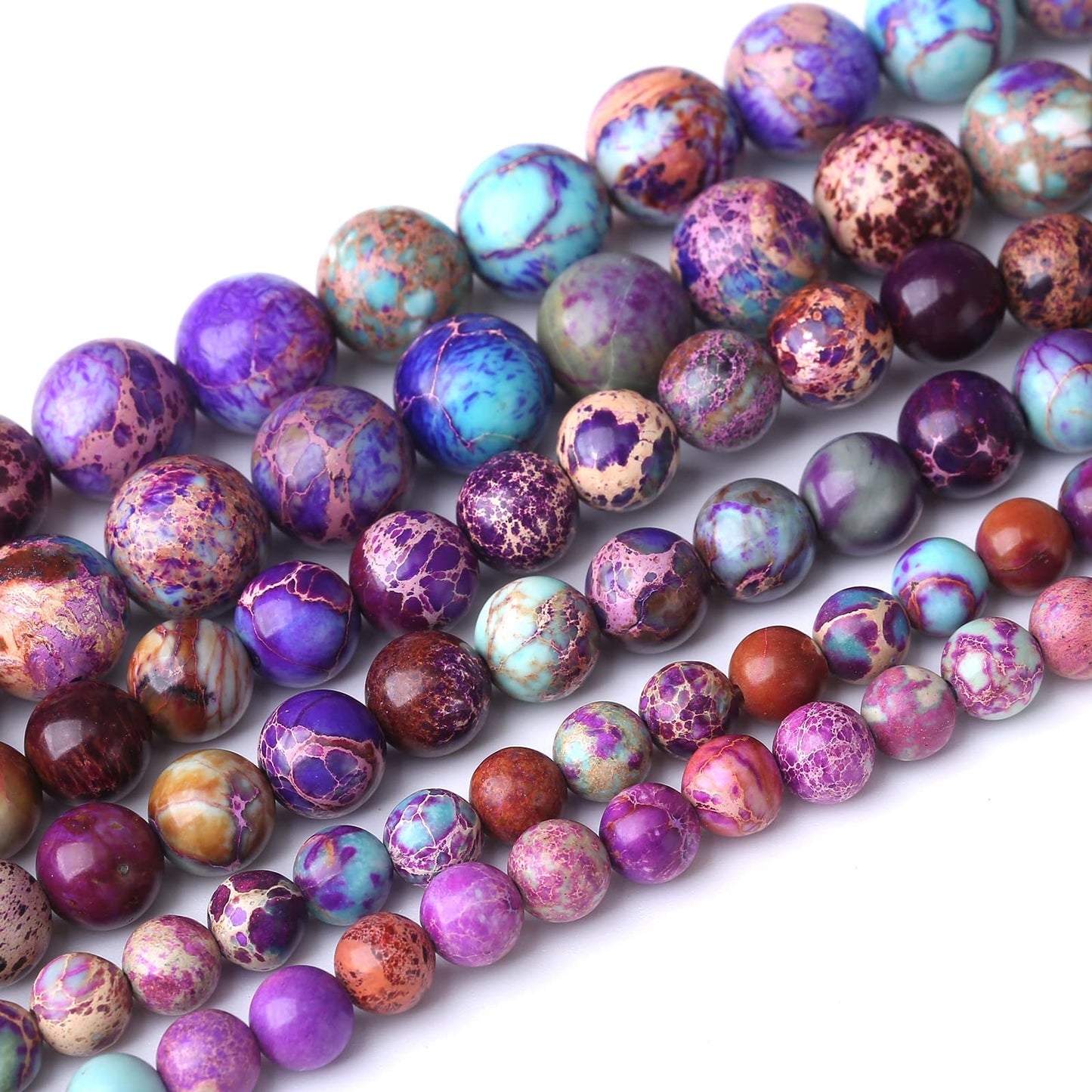 32PCS 12MM Natural Galaxy Sea Sediment Jasper Stone Beads Energy Healing Beads for DIY Jewelry Bracelet Necklace Making for Jewelry Making15Inch