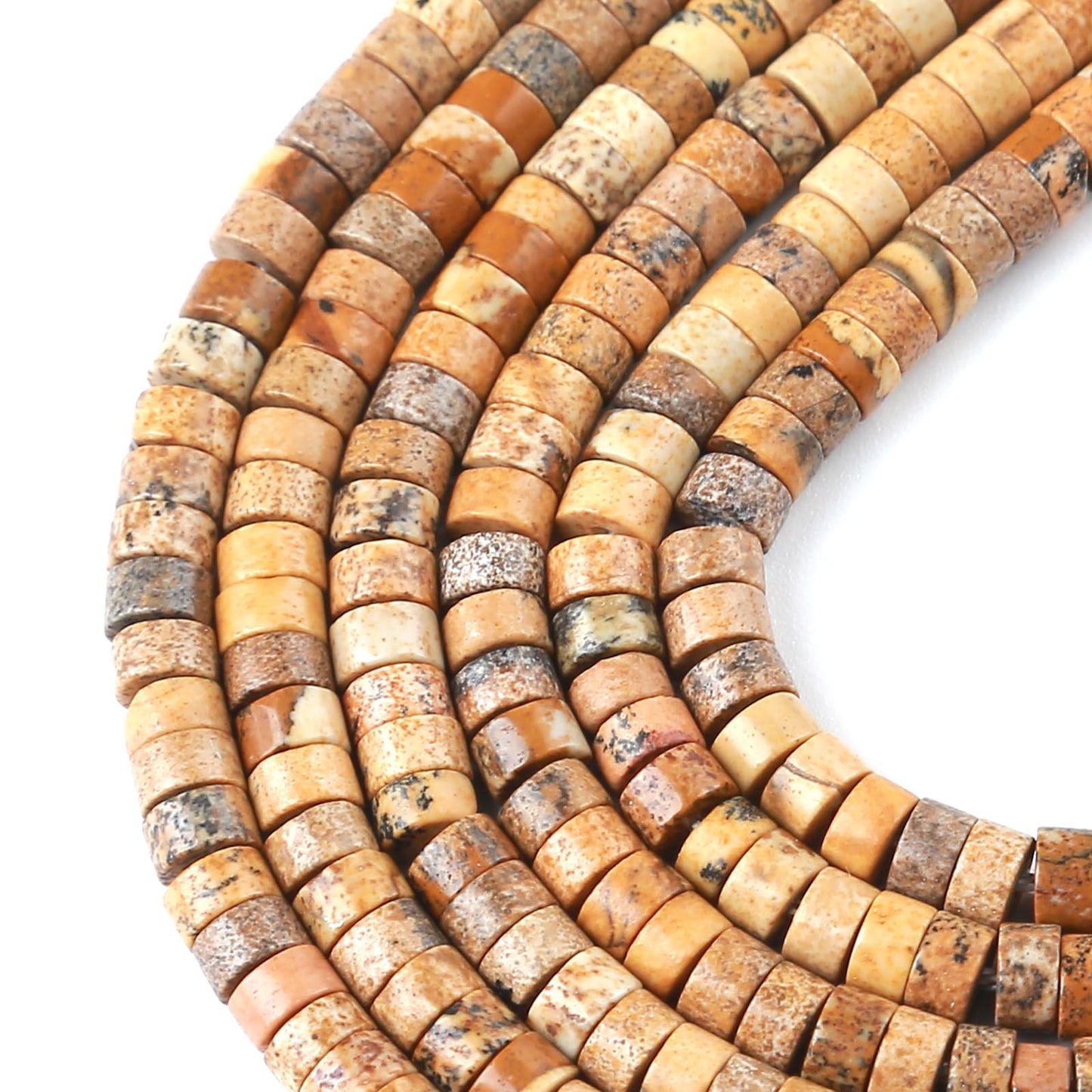 2x4MM 150PCS Picture Jasper Tube Cylinder Rondelle Abacus Disk Spacer Loose Beads for Jewelry Making
