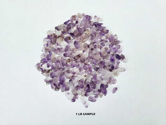 1 Pound Crushed Amethyst Crystal Bulk Chips Raw Stones for Crafting, Beading and Healing