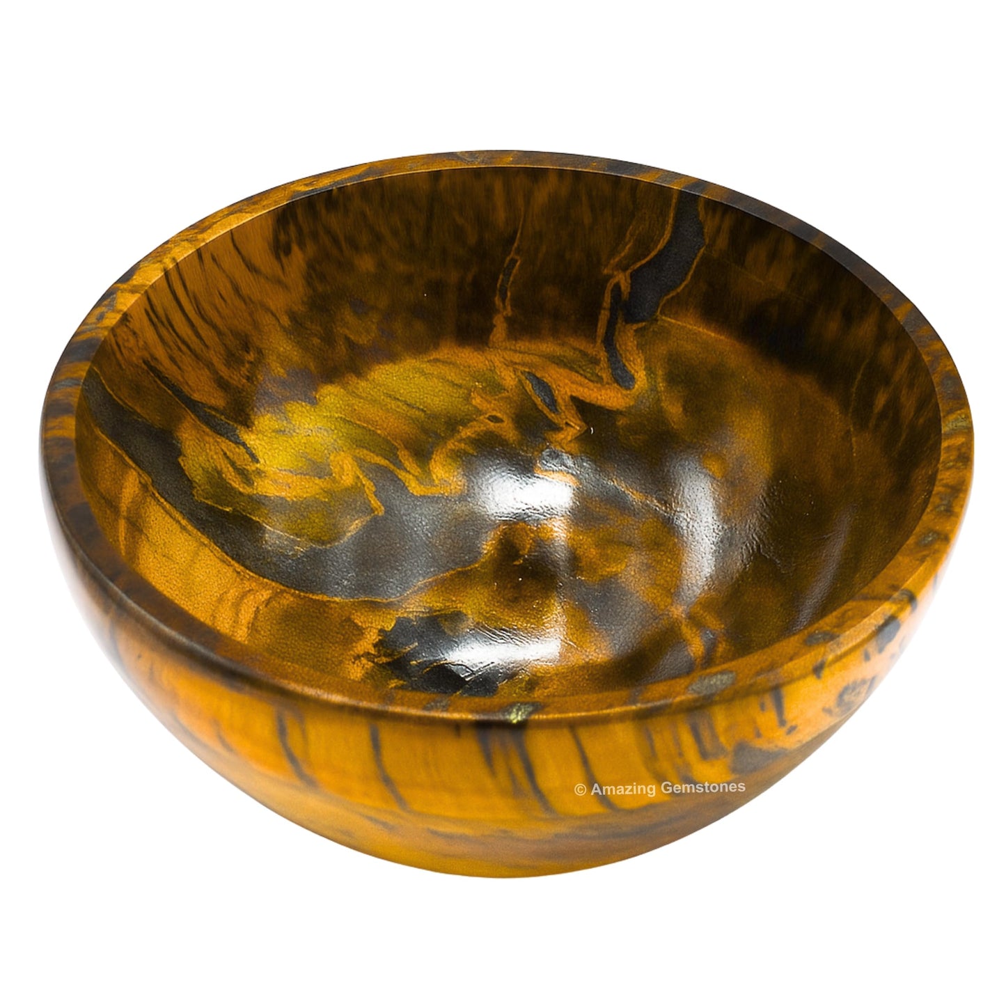 Tiger Eye Crystal Bowl - 2 Inch Decorative Bowls for Room and Home Decor - Gemstone Healing Crystals for Elegant Display, Positive Energy Balance and Gift