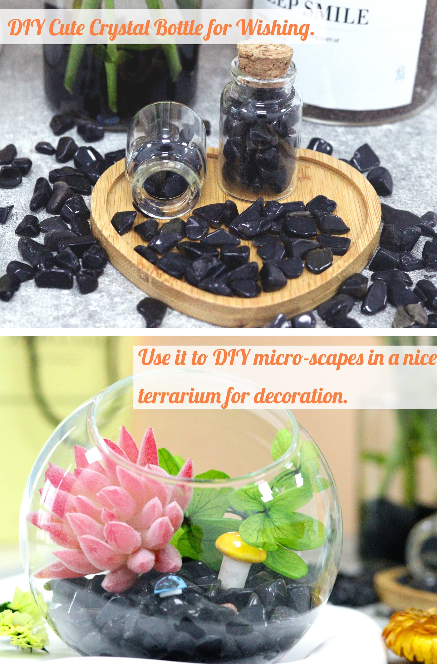 Obsidian Healing Crystal Chips Bulk Gemstones Sets Tumbled Crushed Stones Crushed Crystals Natural Rocks for Fountain Rocks Decoration Reiki Energy Balancing Meditation Aquarium Gravel 0.44lb