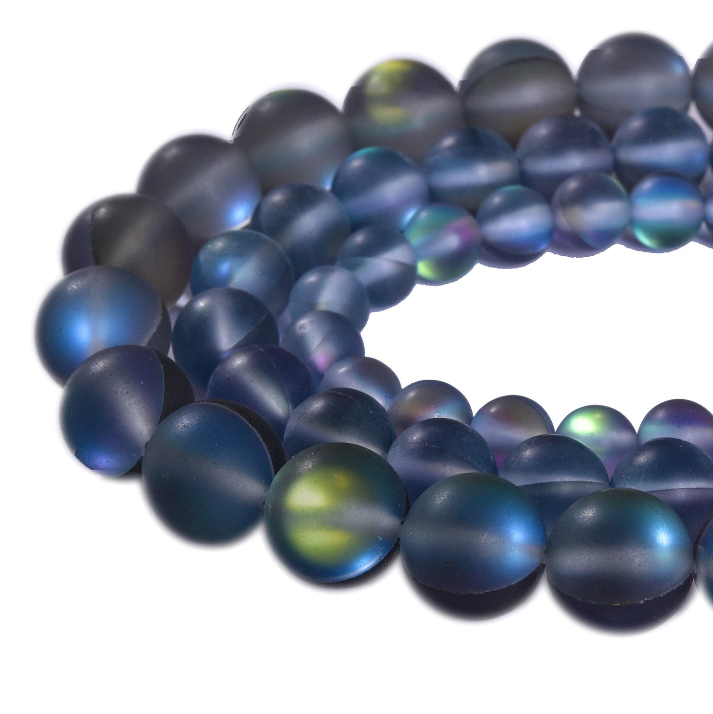 Asingeloo 38PCS 10mm Natural Gray Mystic Aura Quartz Gemstone Frosted Matte Titanium Round Loose Spacer Beads 15 inch Full Strand Crystal Healing Power Quartz