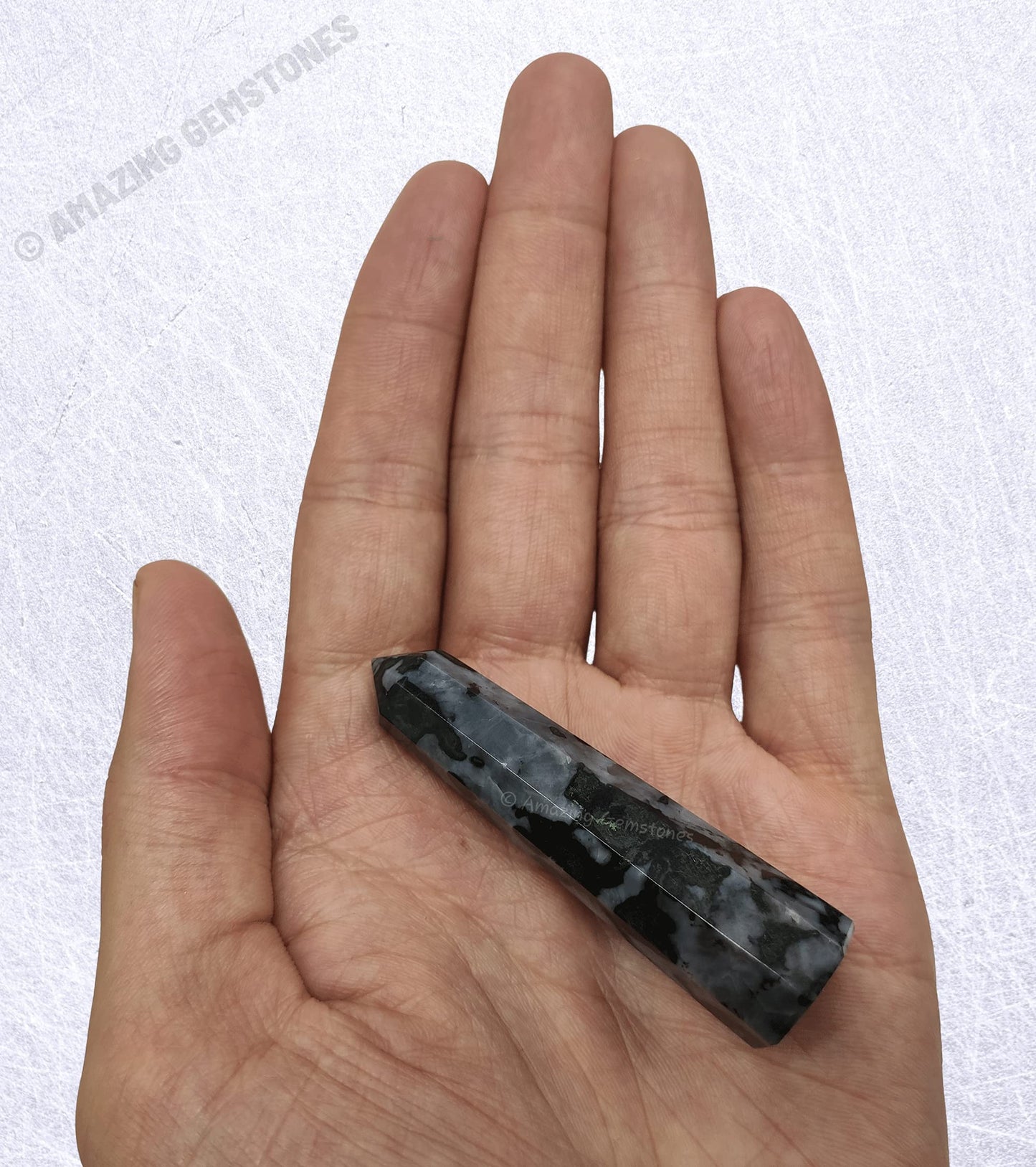 Amazing Gemstone Indigo Gabbro Crystal Towers - Natural Healing Crystal Point Obelisk for Reiki Healing and Crystal Grid (2" to 3" INCH)