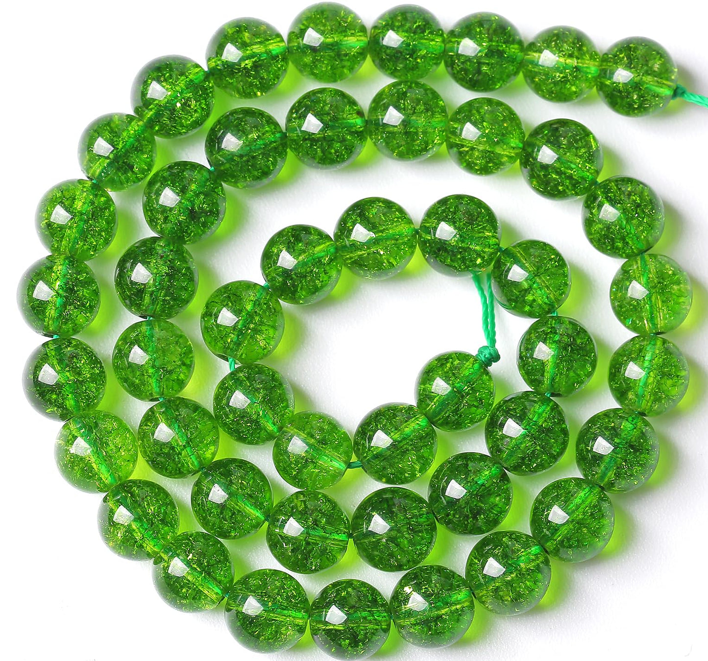 4MM Green Peridot Crystal Quartz Beads Natural Gemstone Beads Round Loose Beads for Jewelry and Bracelets Making 180pcs 2 Strands 32"