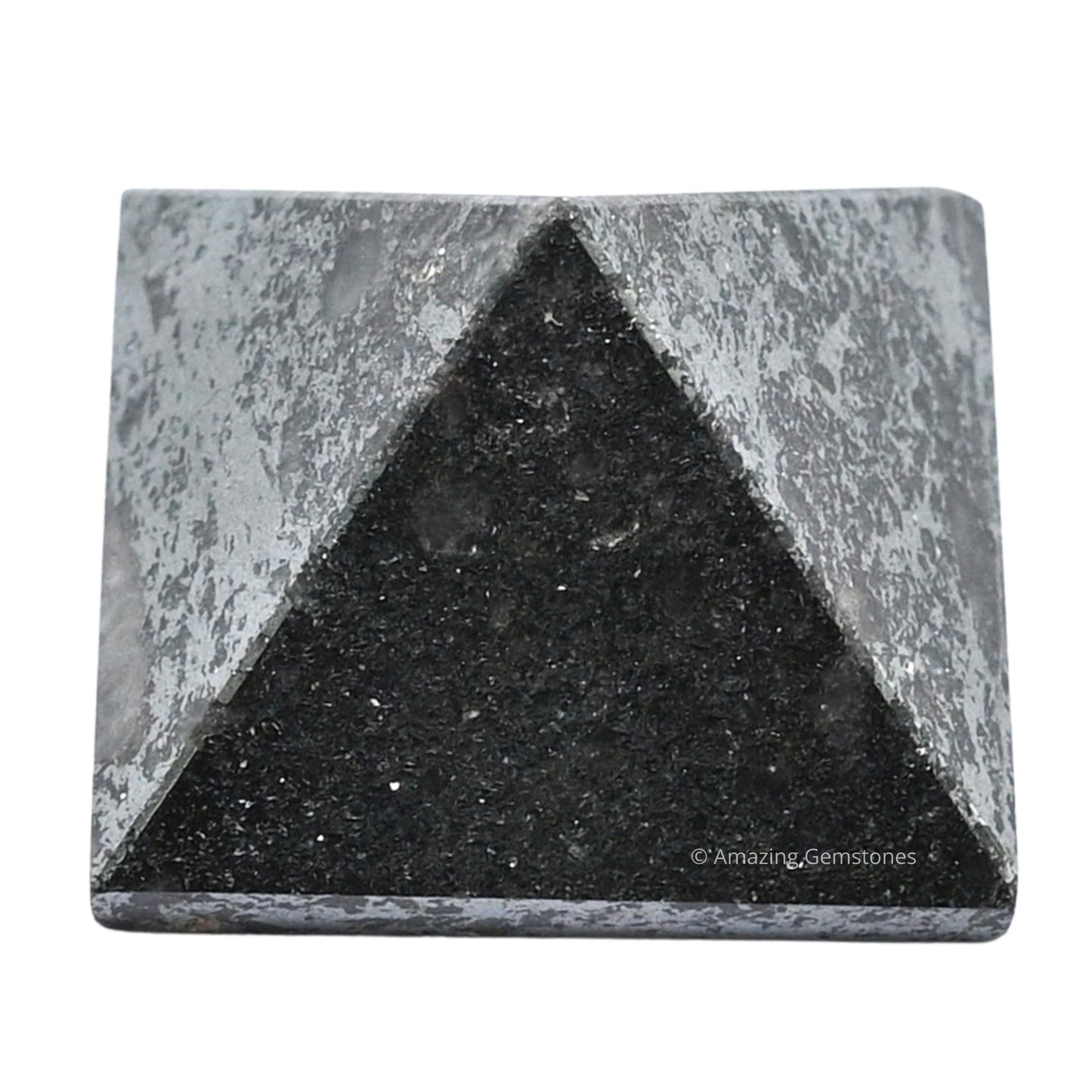Amazing Gemstone Hematite Pyramid Crystal Healing Stones - 1" Great Pyramid Figurine of Natural Stone Pyramid for Meditation, Reiki, Chakra Balancing and Crystal Pyramids Grid