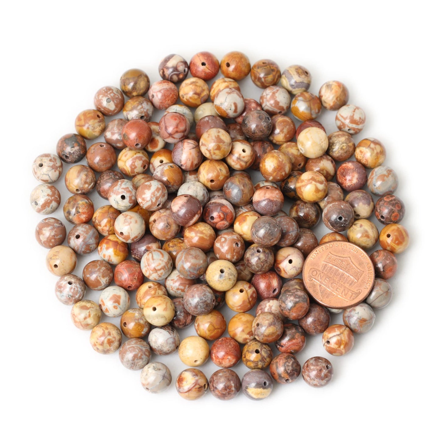 CHEAVIAN 45PCS 8mm Natural Birdeye Rhyolite Stone Gemstone Round Loose Beads for Jewelry Making 1 Strand 15"