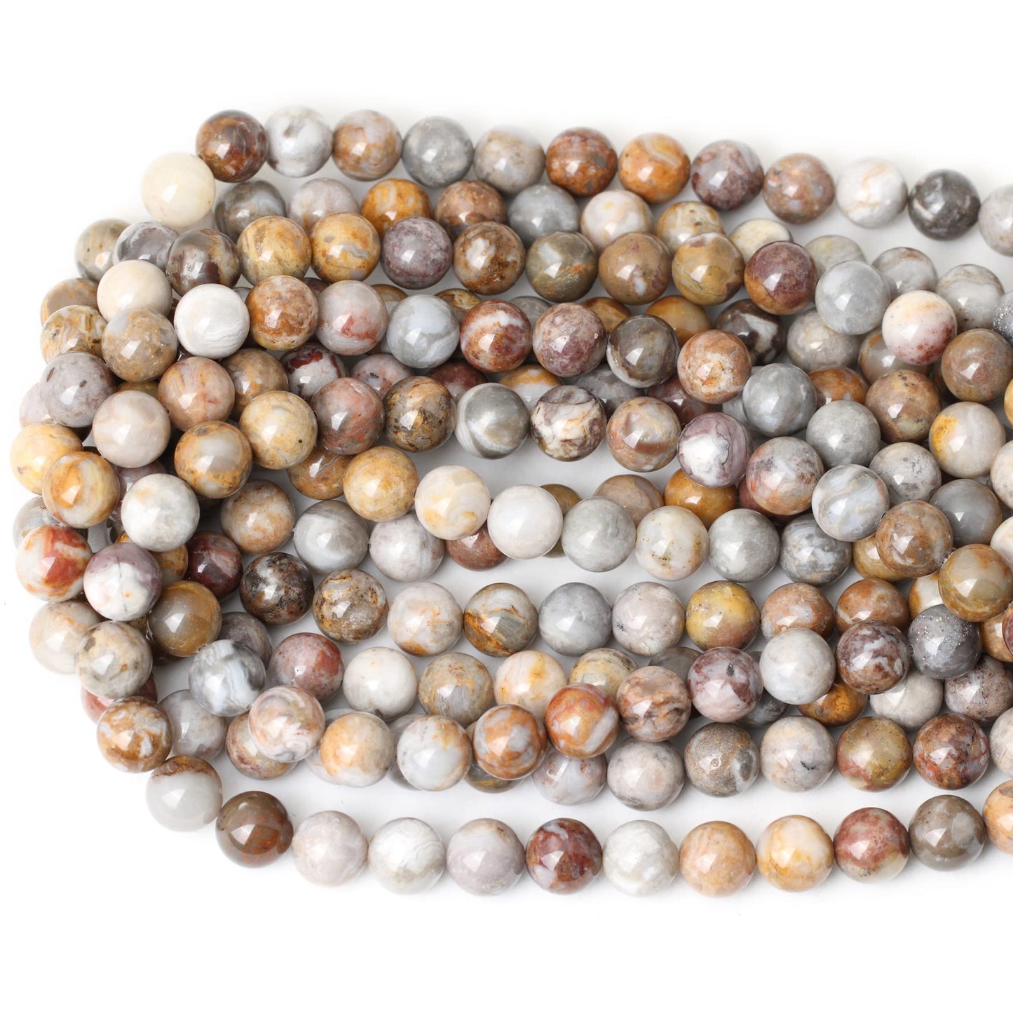 CHEAVIAN 35PCS 10mm Natural Gobi Agate Stone Gemstone Round Loose Beads for Jewelry Making Suppliese 1 Strand 15"