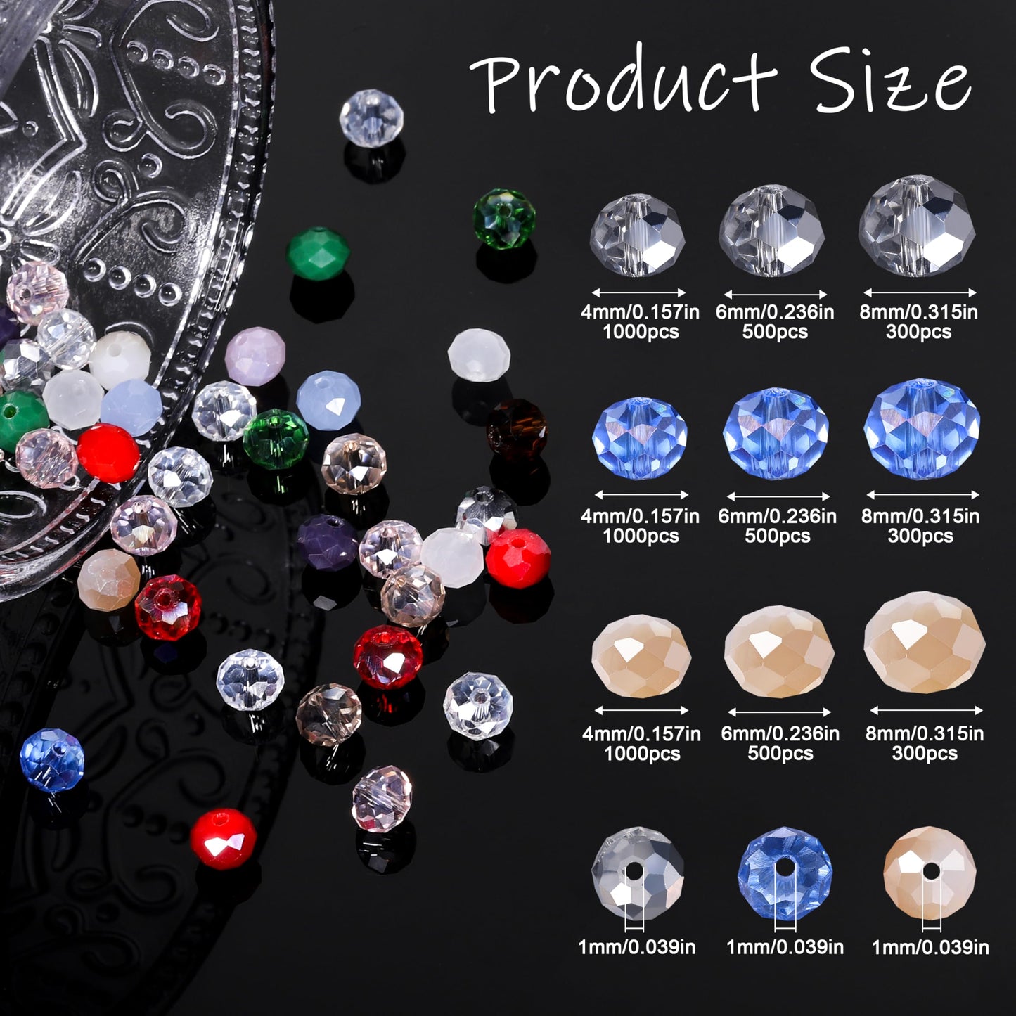 NITOPUPU 500pcs 6mm Crystal Glass Beads for Jewelry Making Faceted Rondelle Flat Porcelain Beads for Bracelets Necklace Earrings DIY Crafts (Dark Green Porcelain Bead)