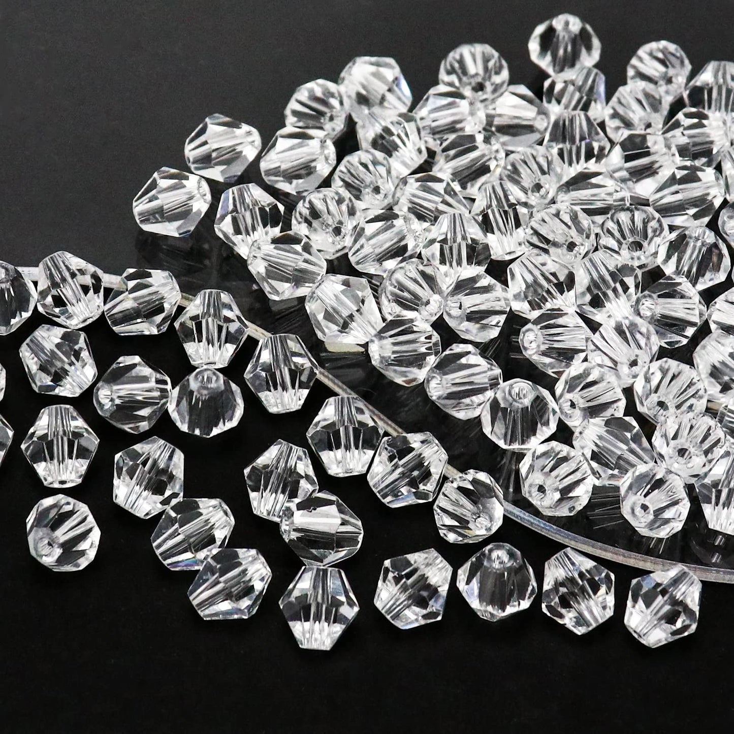 Dowarm 1000PCS Crystal Bicone Beads 4mm, Bulk Small Faceted Bicone Glass Beads for Jewelry Making, Craft, DIY Bracelet, Necklace, Dolls, Suncatcher