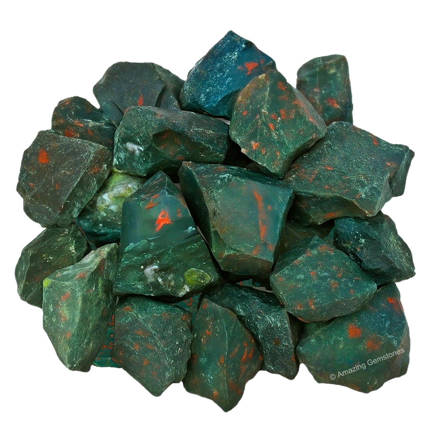 Amazing Gemstone Bloodstone Raw Crystals and Healing Stones, Natural Rocks for Tumbling - DIY Raw Stones and Crystals, 2 Pieces